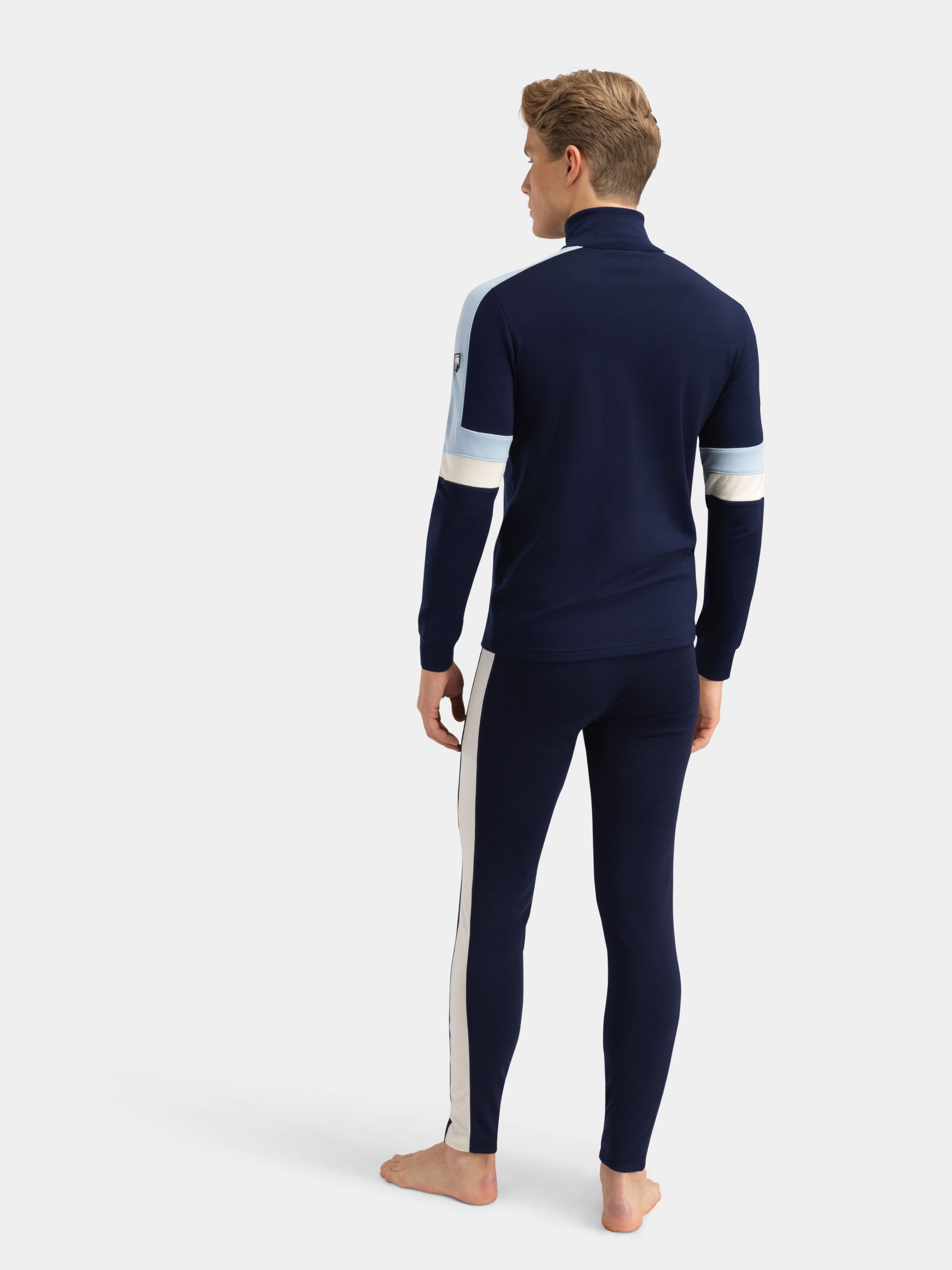 Rauland Half-zip Ulltrøye Blue Ink / Snow White