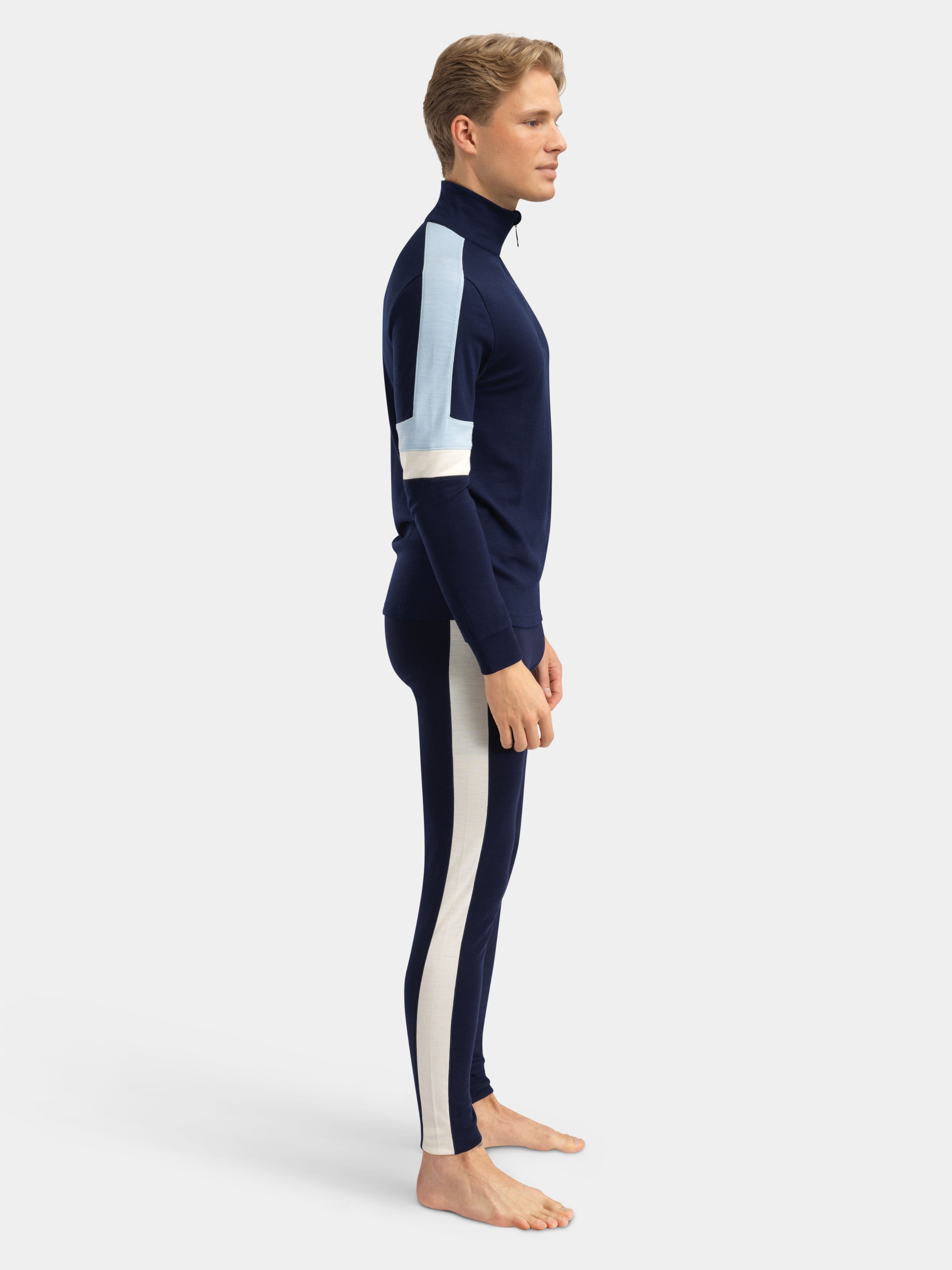 Rauland Half-zip Ulltrøye Blue Ink / Snow White