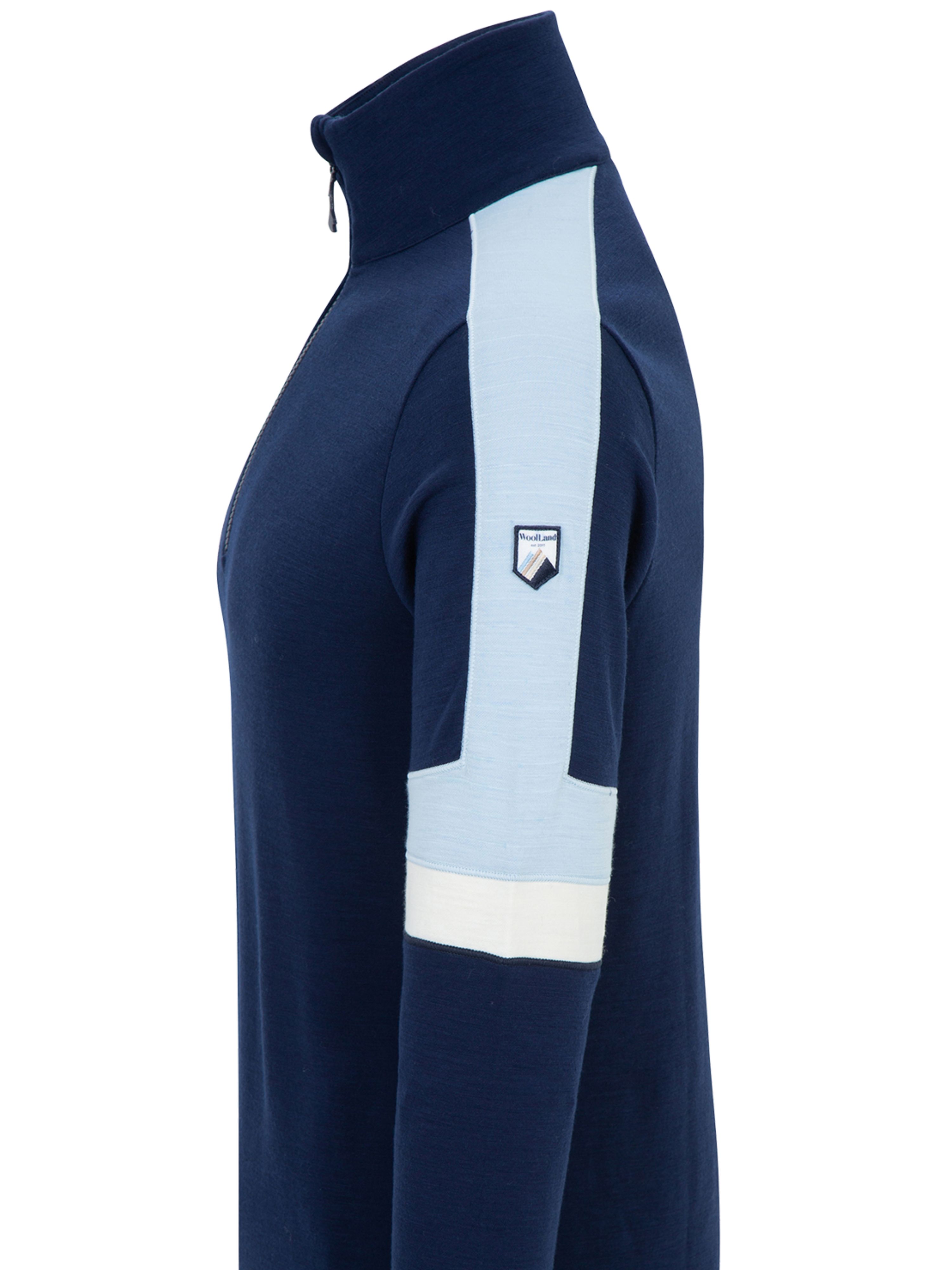 Rauland Half-zip Ulltrøye Blue Ink / Snow White