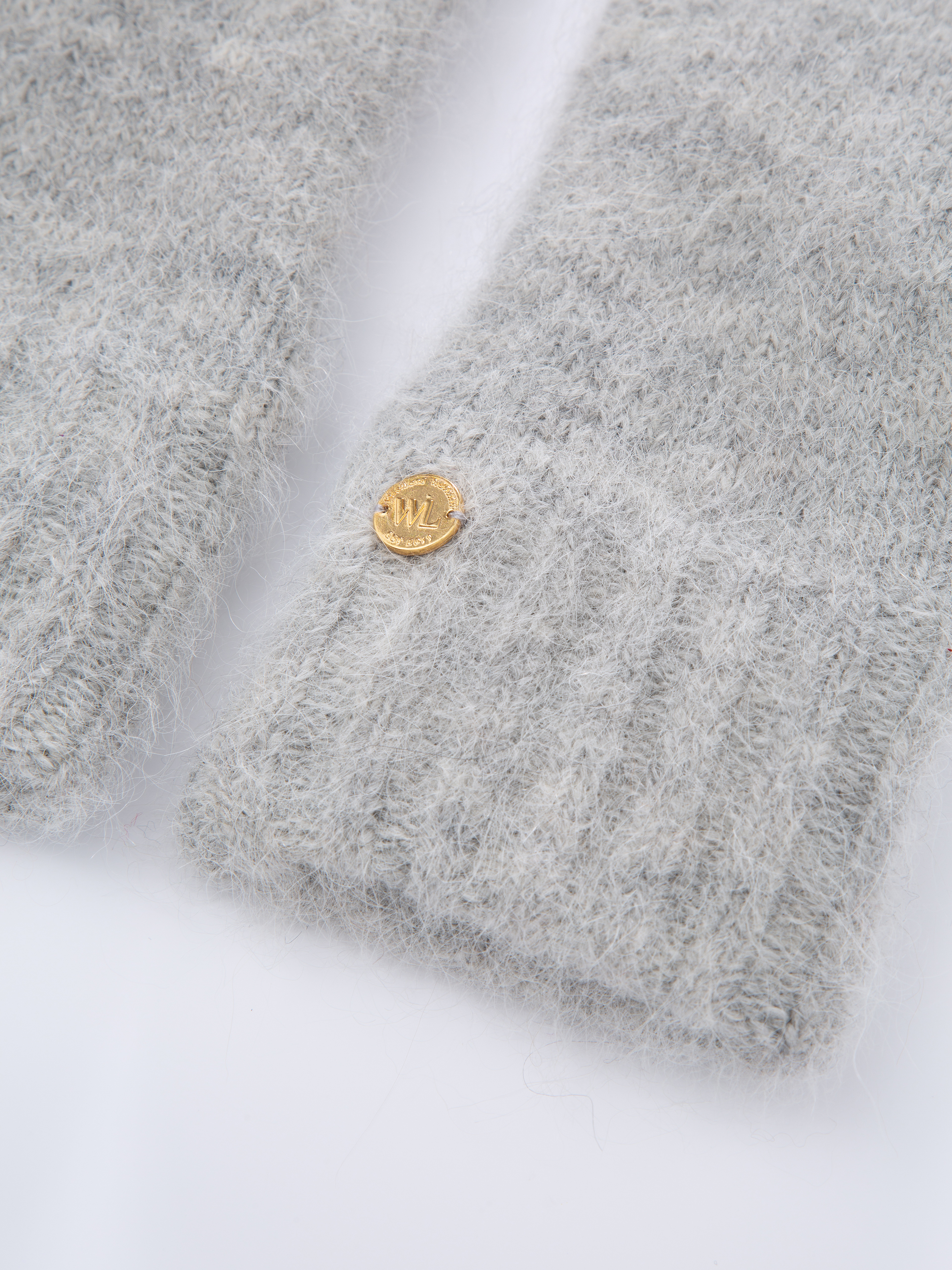 Raulandstind Strikkede Votter Grey Melange