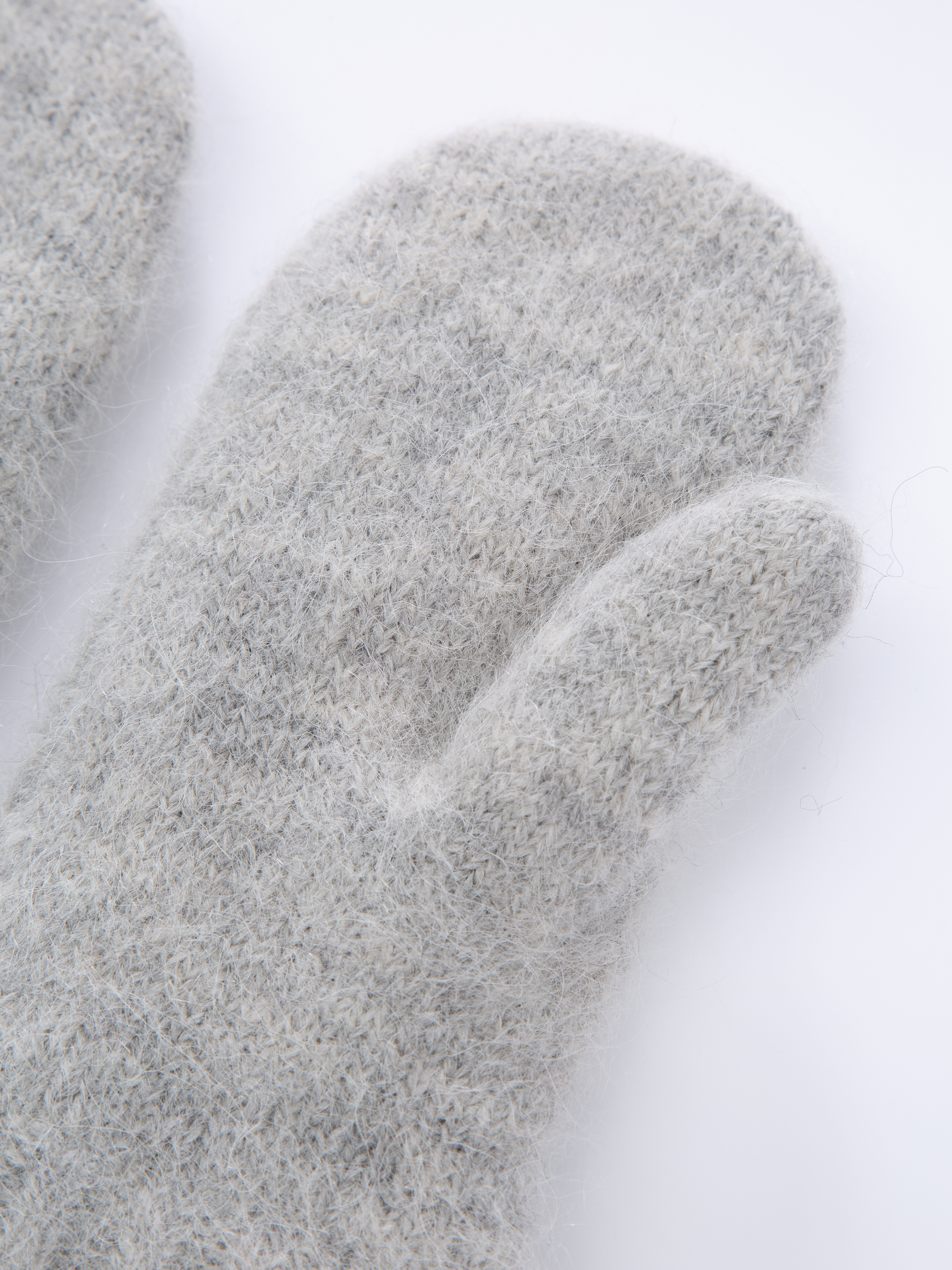 Raulandstind Strikkede Votter Grey Melange