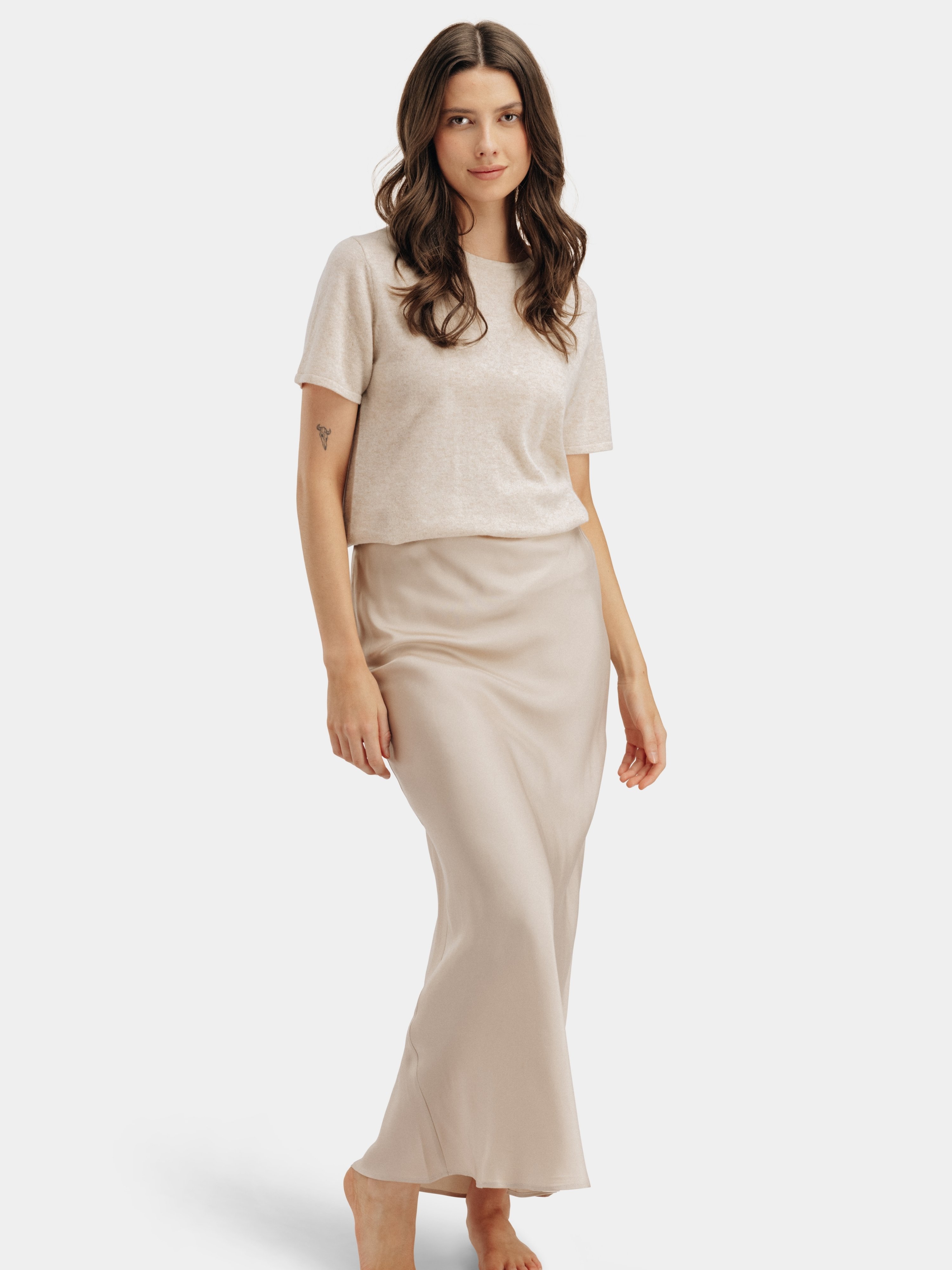 Glittertind Silkeskjørt Champagne