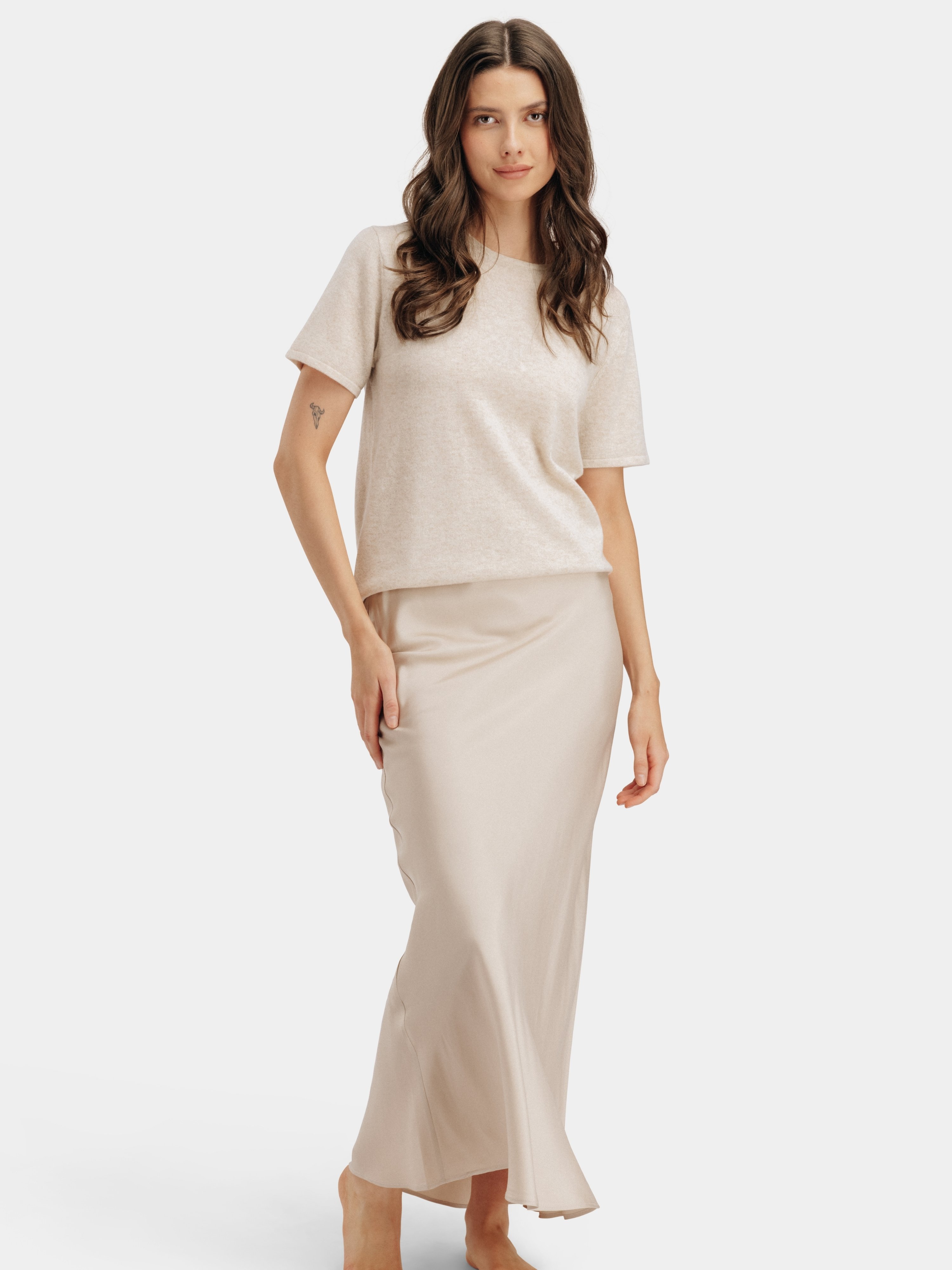 Glittertind Silkeskjørt Champagne