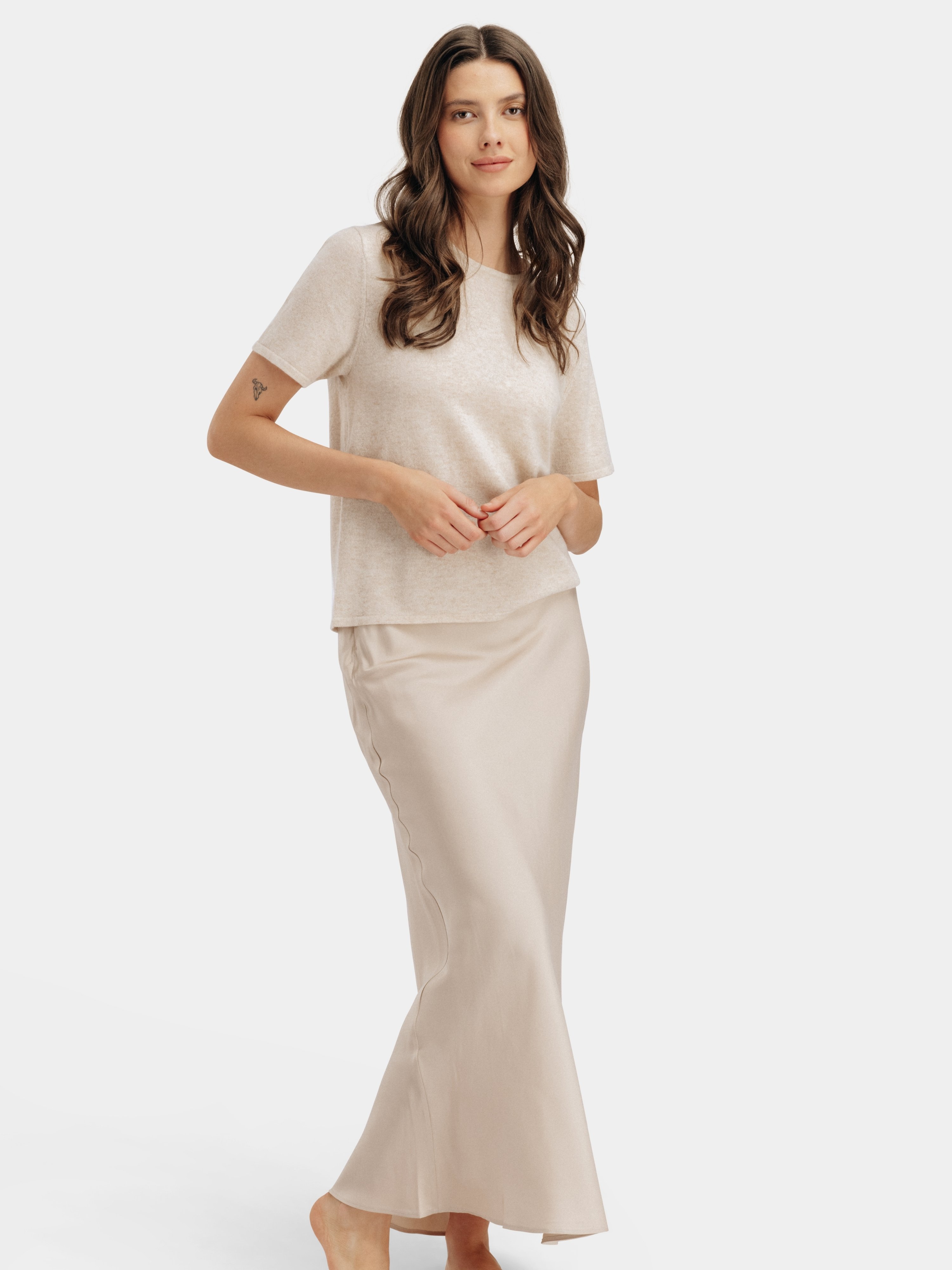 Glittertind Silkeskjørt Champagne