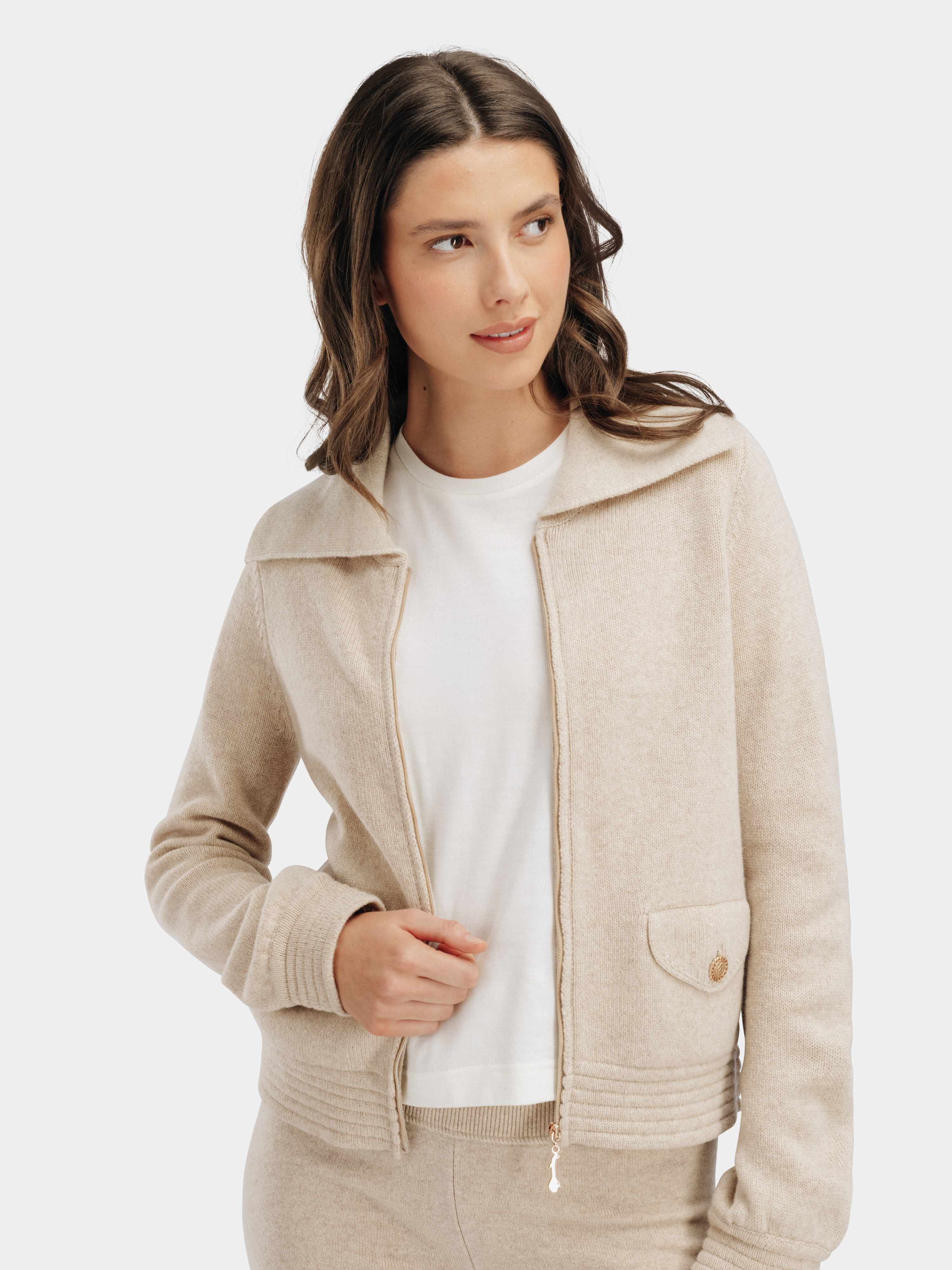 Sandø Strikket Jakke Stone Beige