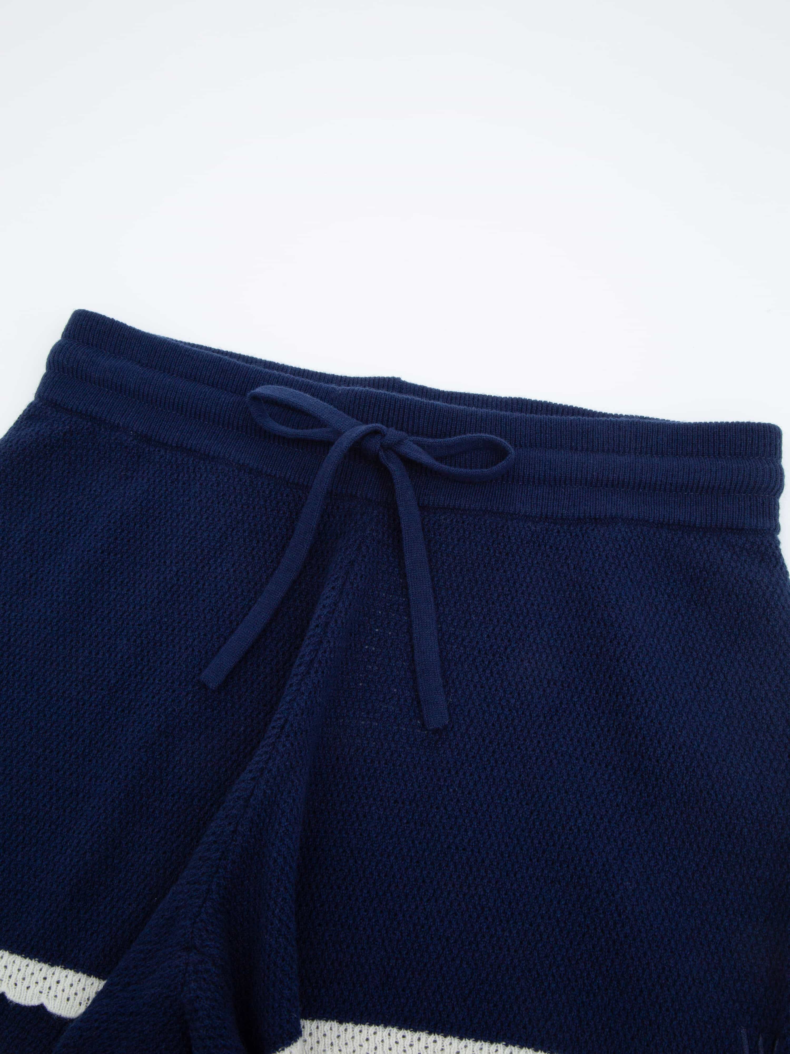 Skudeneshavn Strikket Shorts Blue Ink