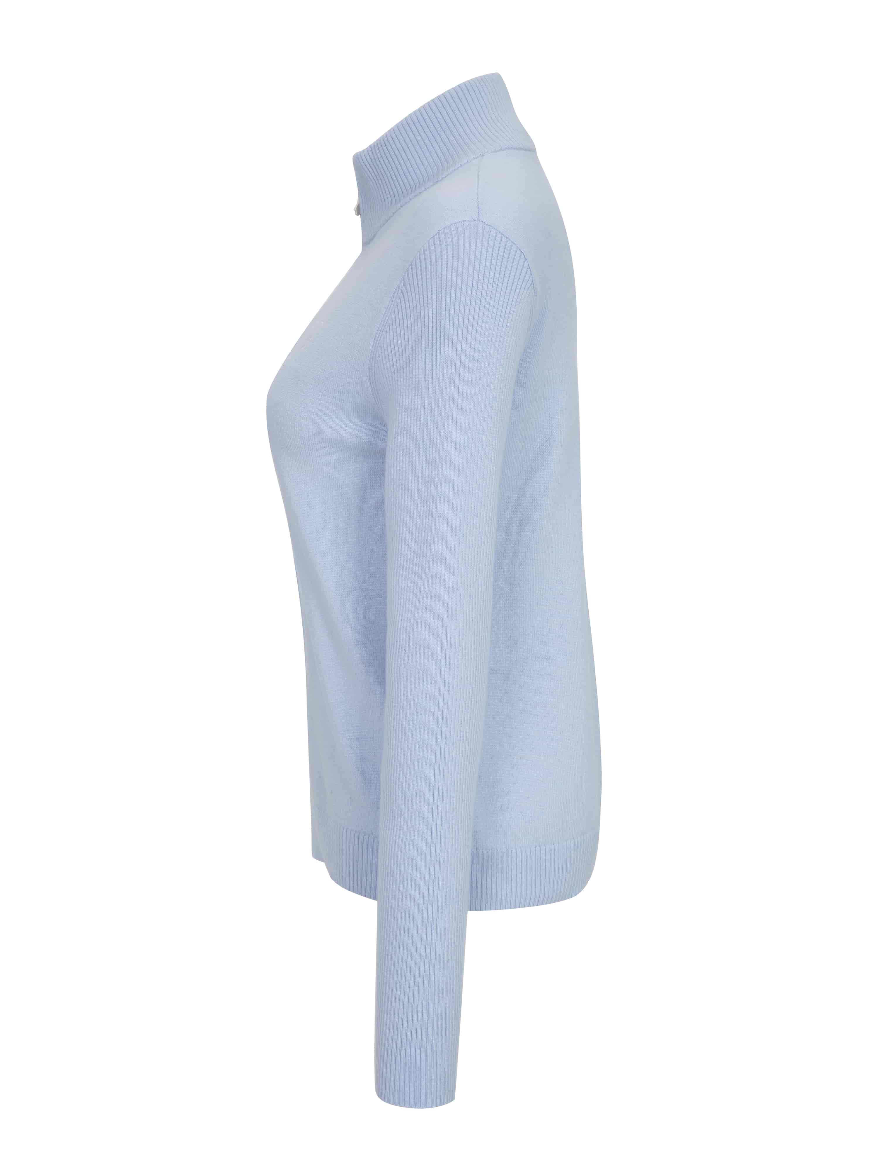 Skudeneshavn Half-zip Ullgenser Light Sky