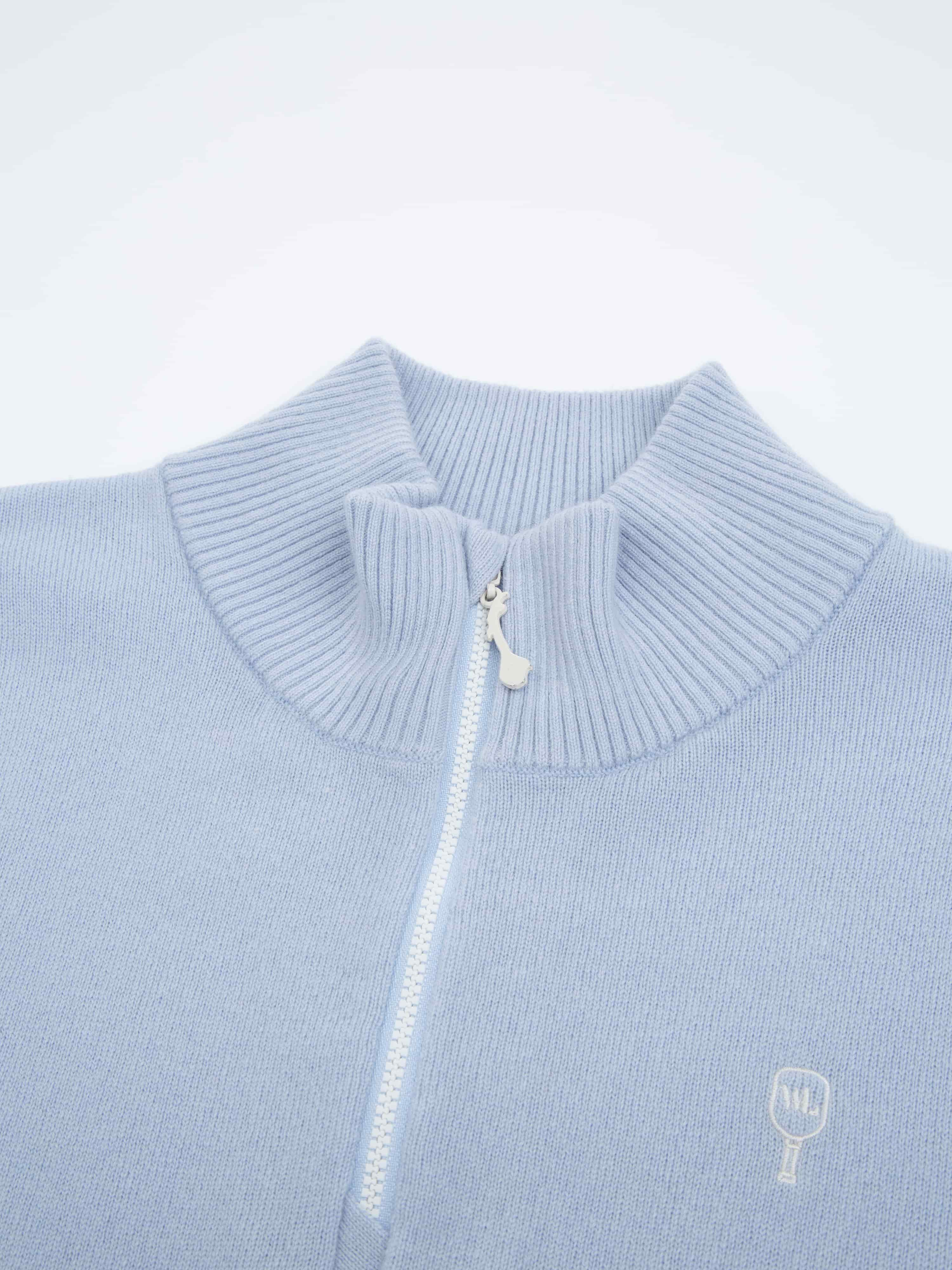 Skudeneshavn Half-zip Ullgenser Light Sky