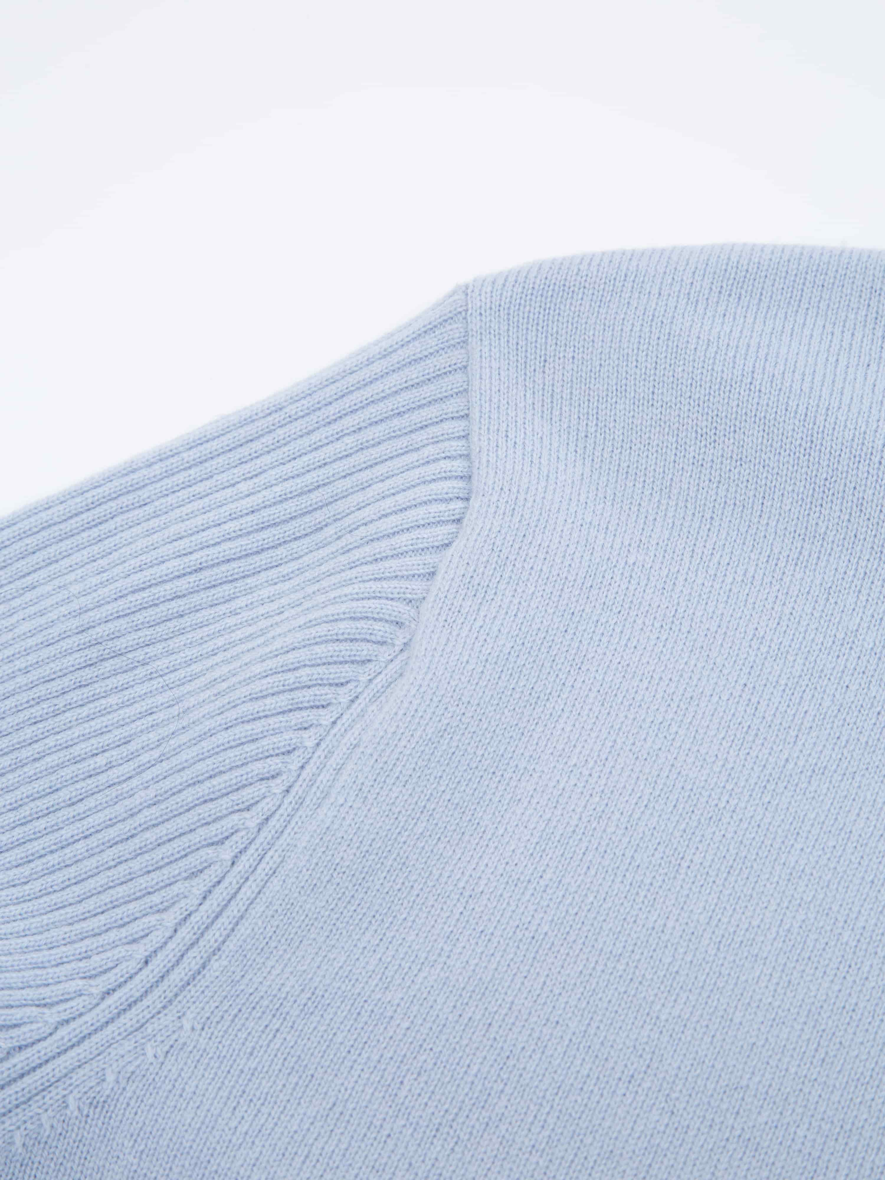 Skudeneshavn Half-zip Ullgenser Light Sky