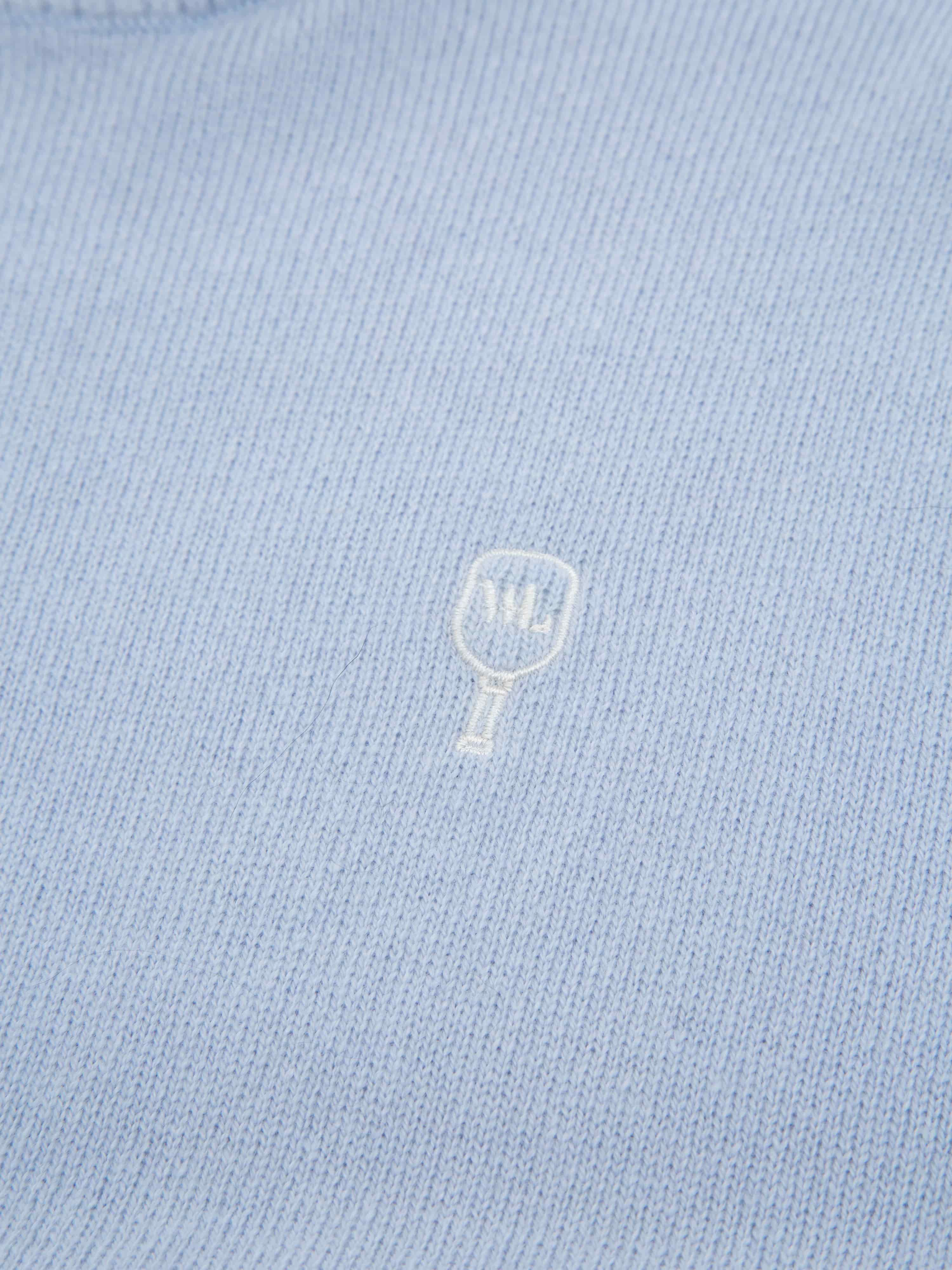 Skudeneshavn Half-zip Ullgenser Light Sky