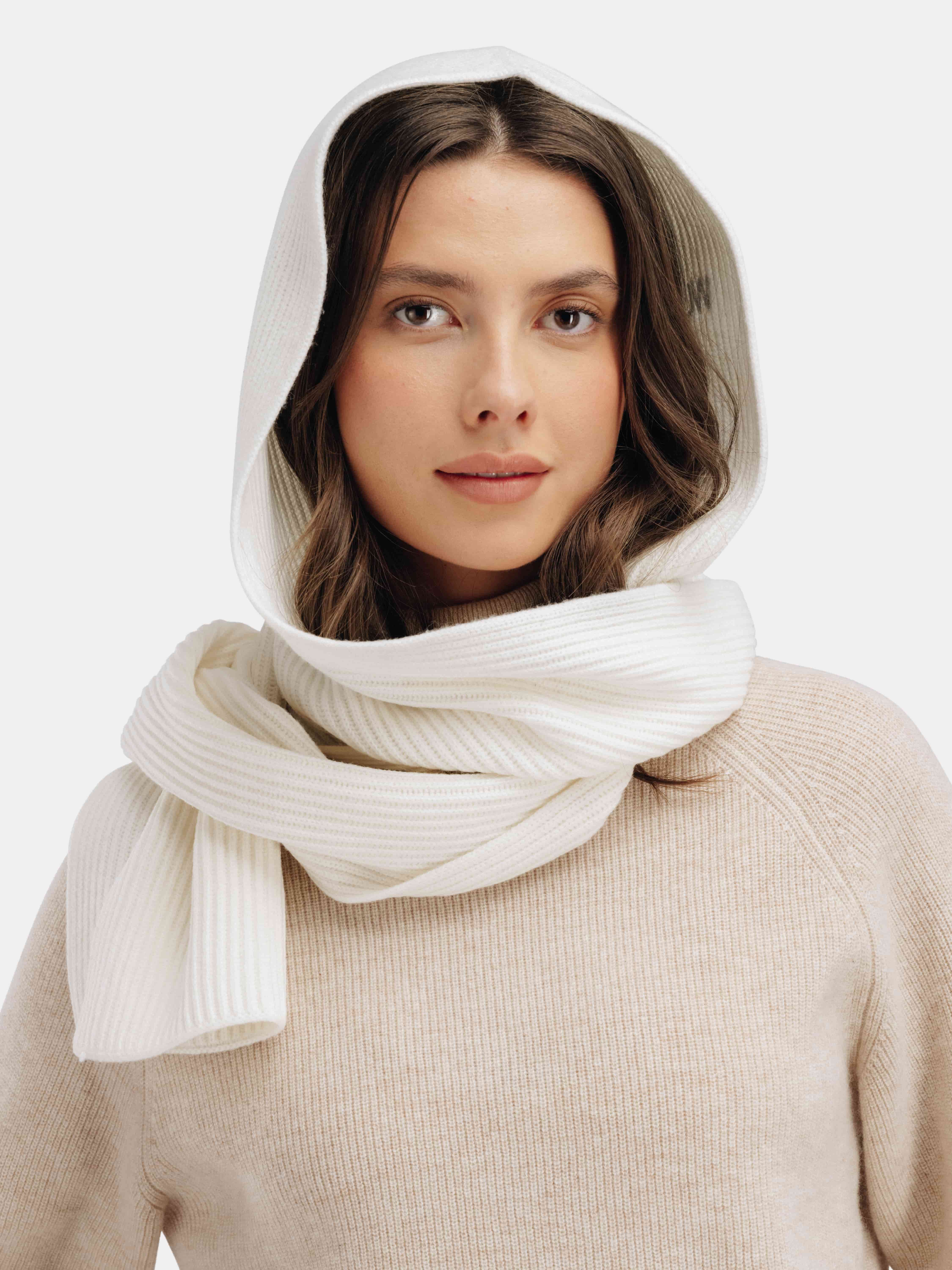 Søgne Kashmirskjerf med hette Cream