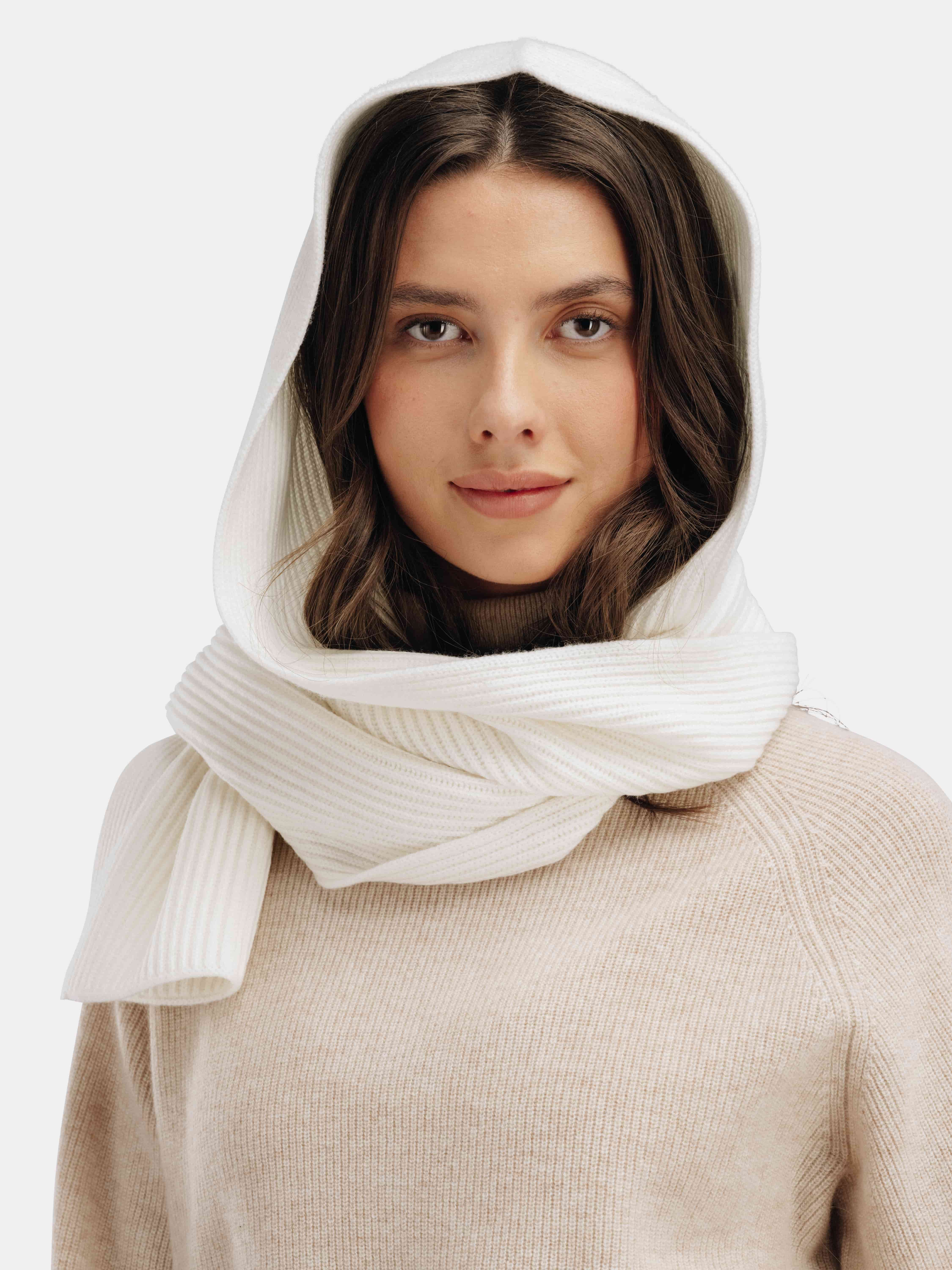 Søgne Kashmirskjerf med hette Cream