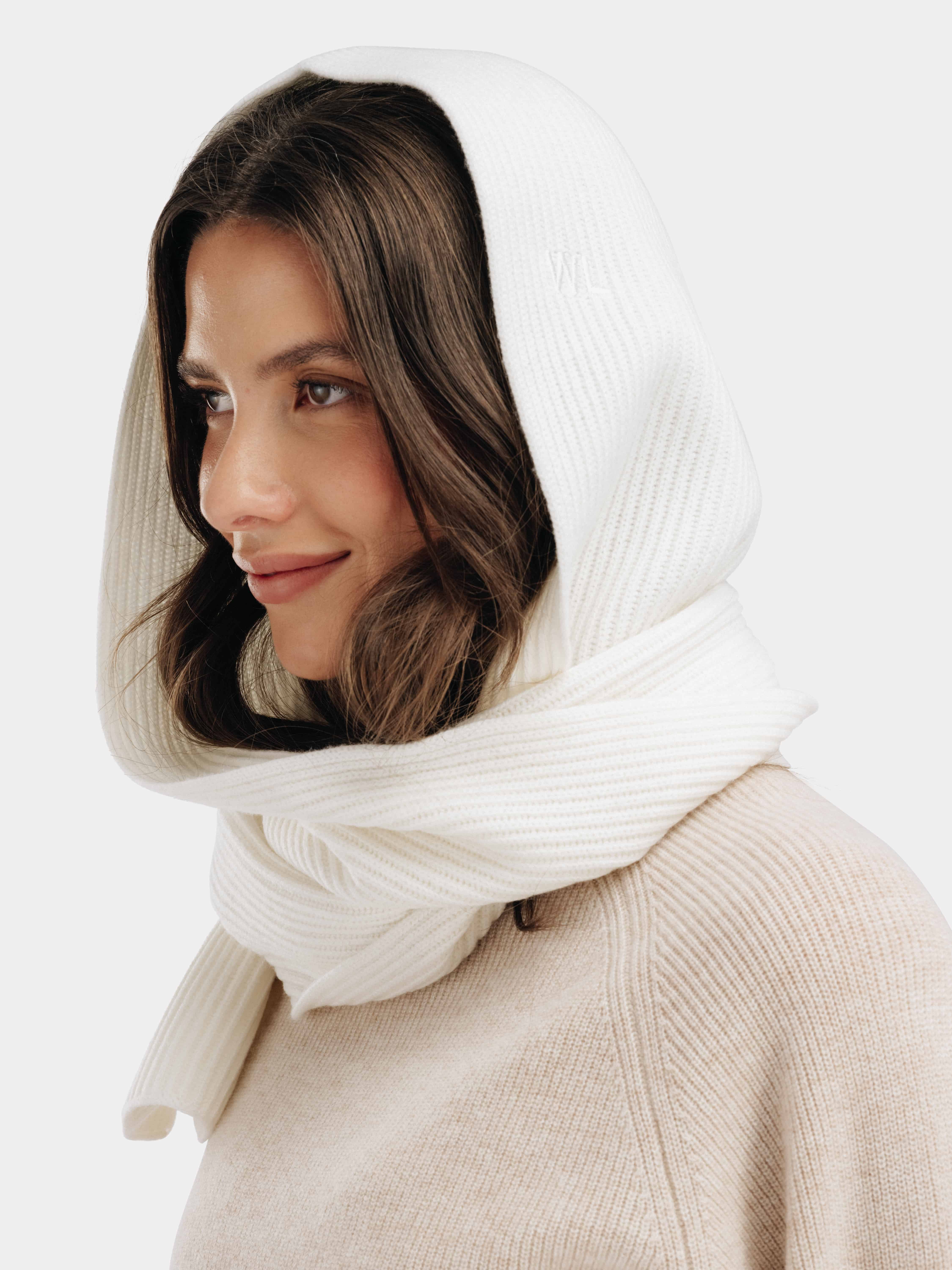 Søgne Kashmirskjerf med hette Cream