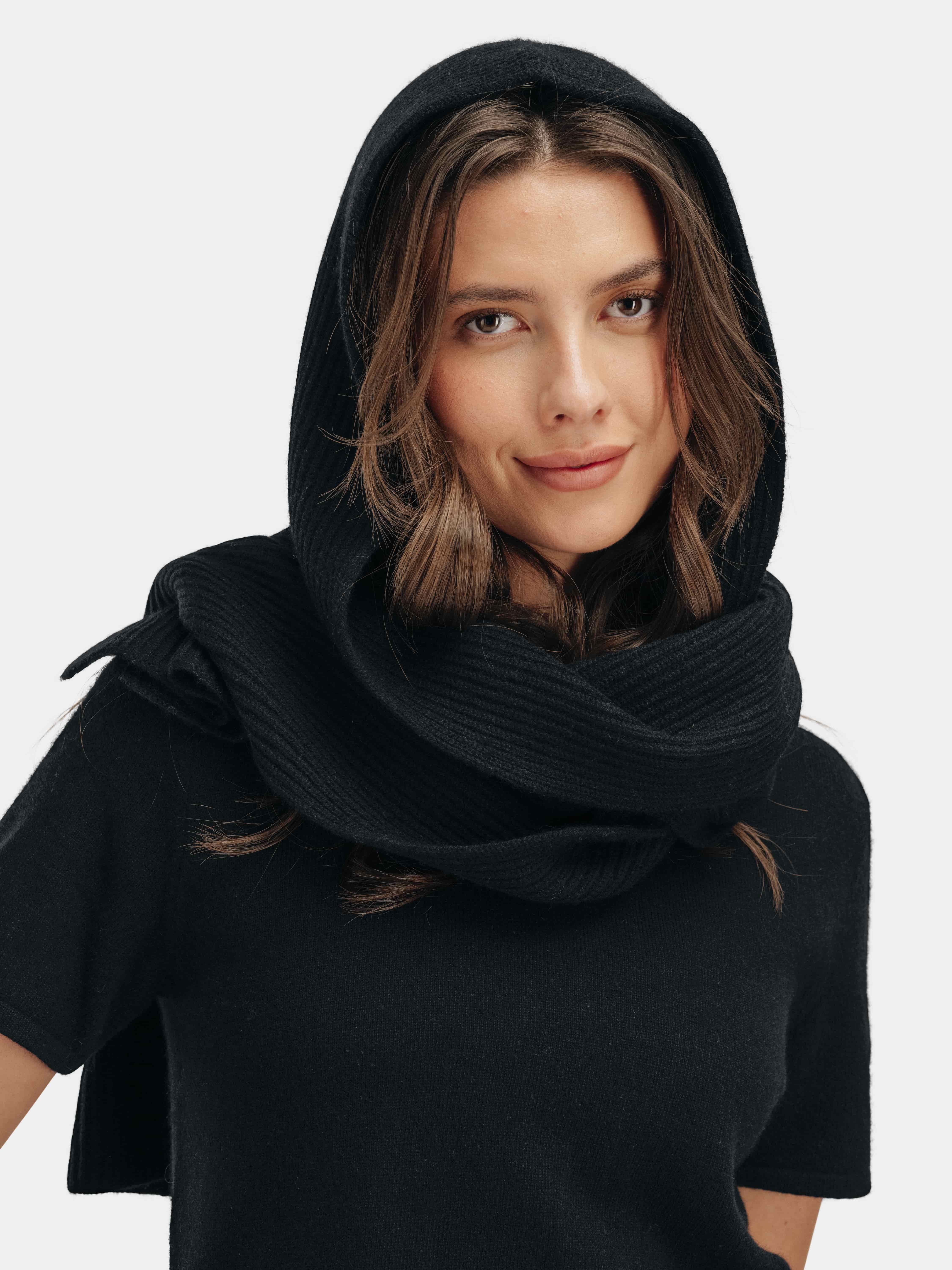 Søgne Kashmirskjerf med hette Black