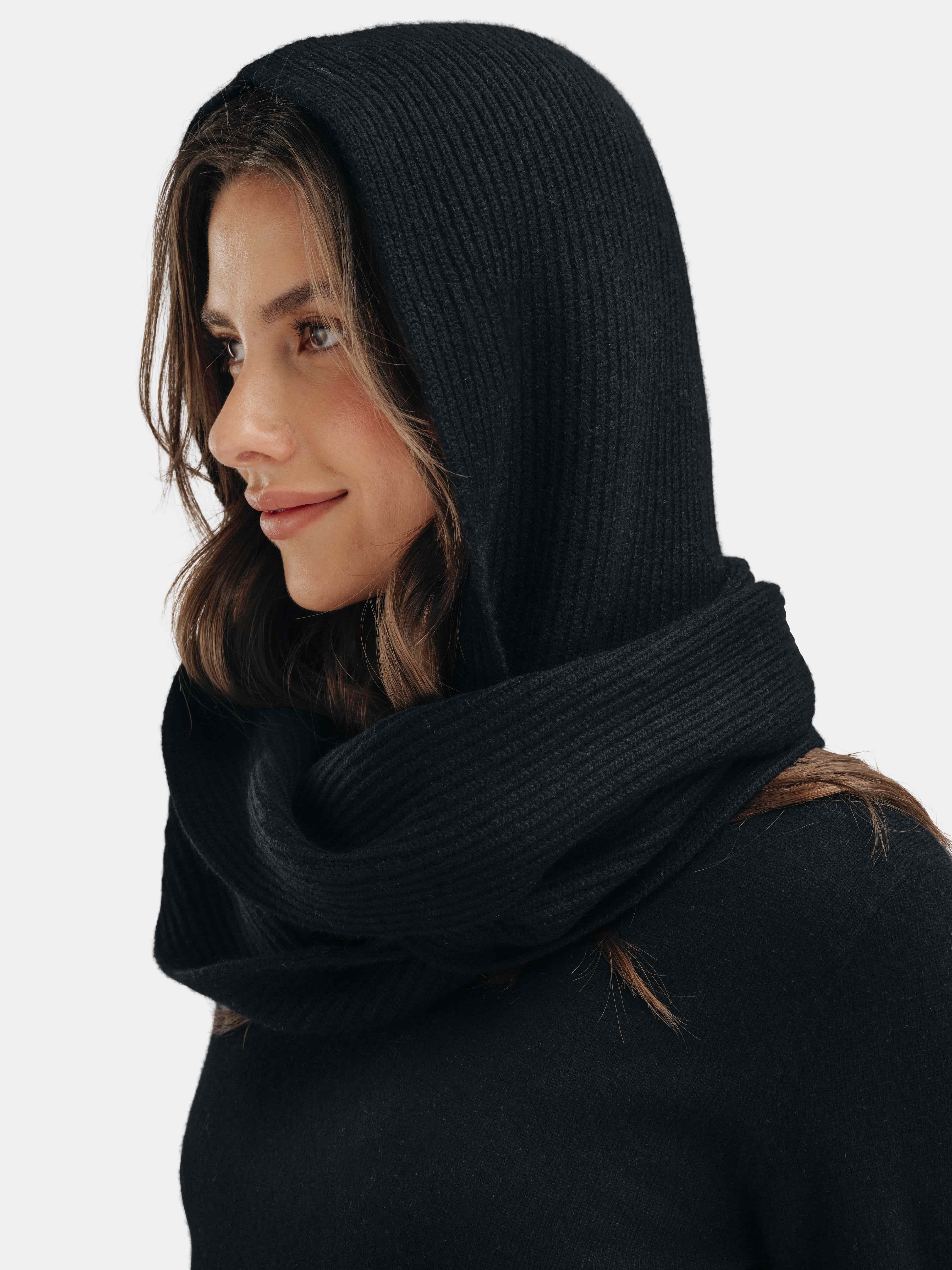 Søgne Kashmirskjerf med hette Black