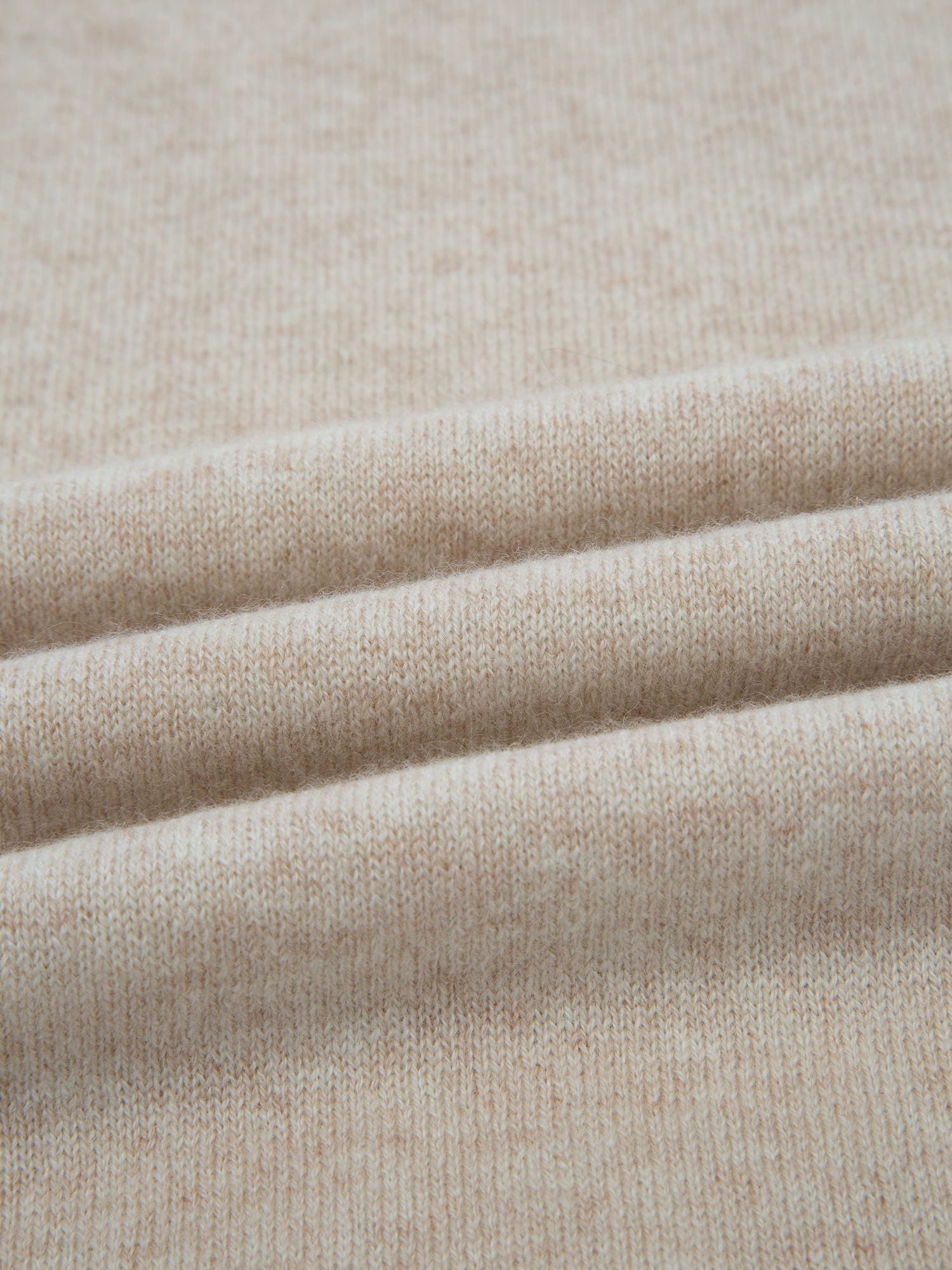 Stortoppen Kashmirbukse - Long Light Sand Melange