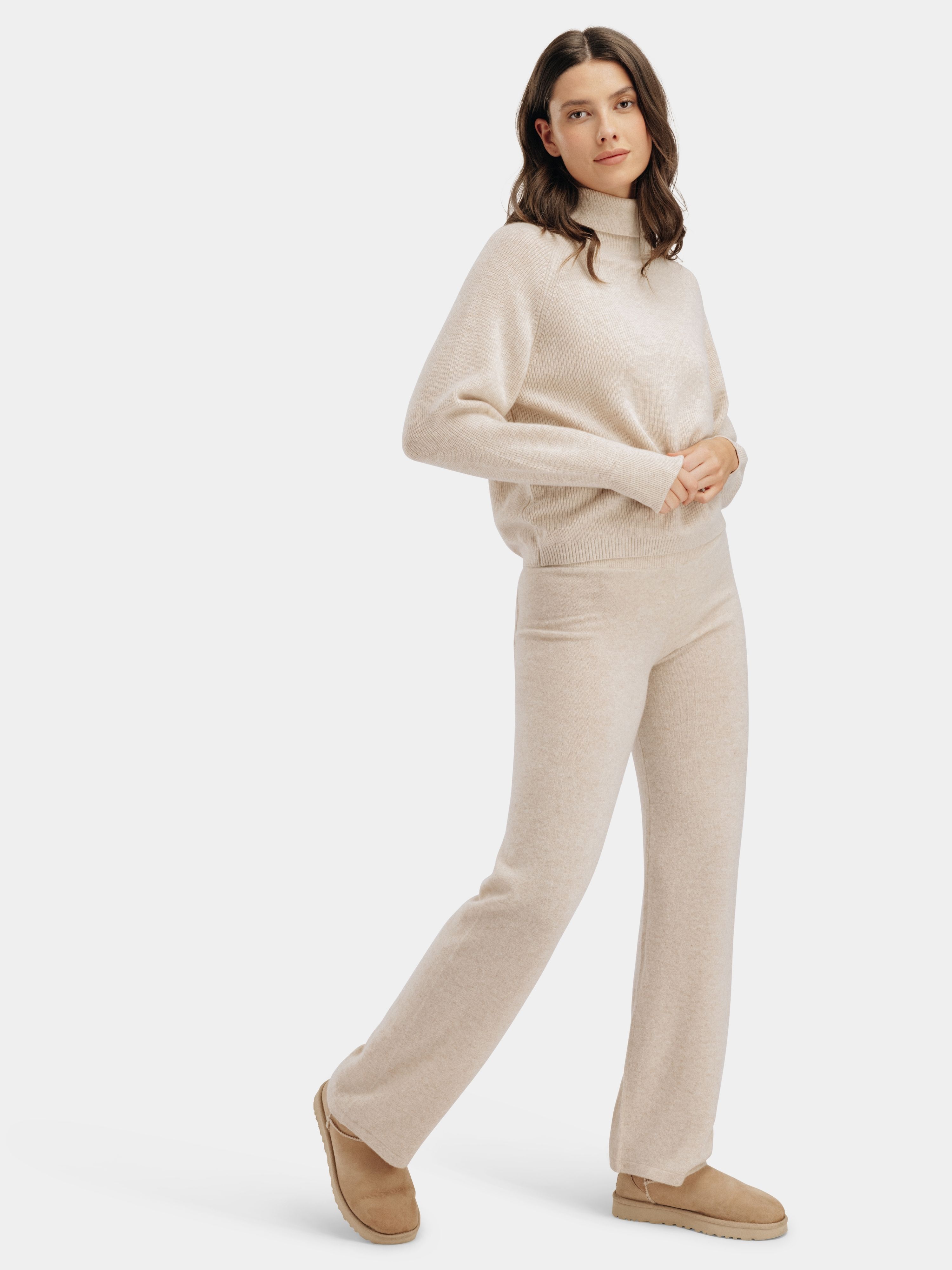 Stortoppen Kashmirbukse - Regular Light Sand Melange