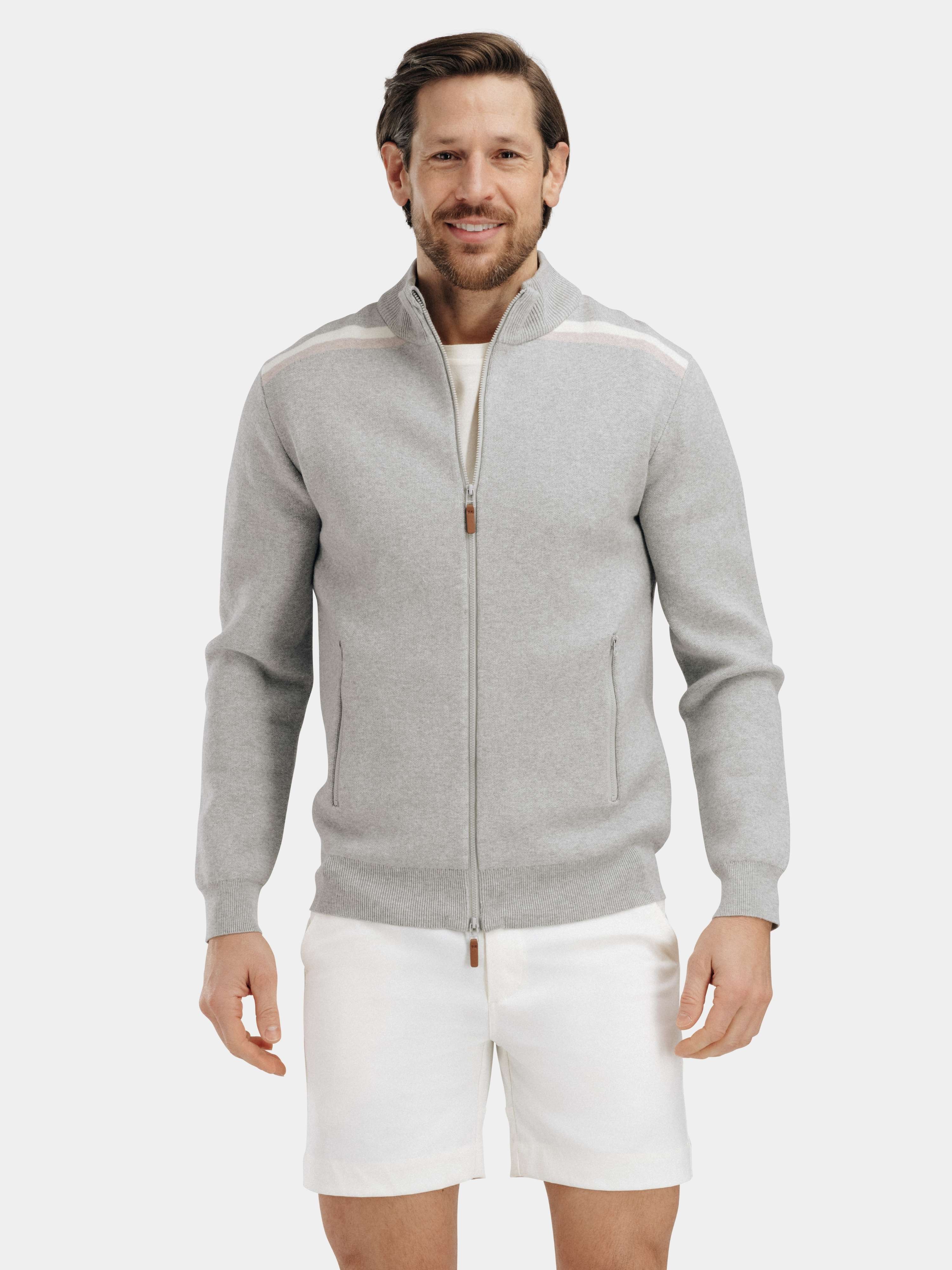 Hemsedal Strikket Jakke Light Grey Melange