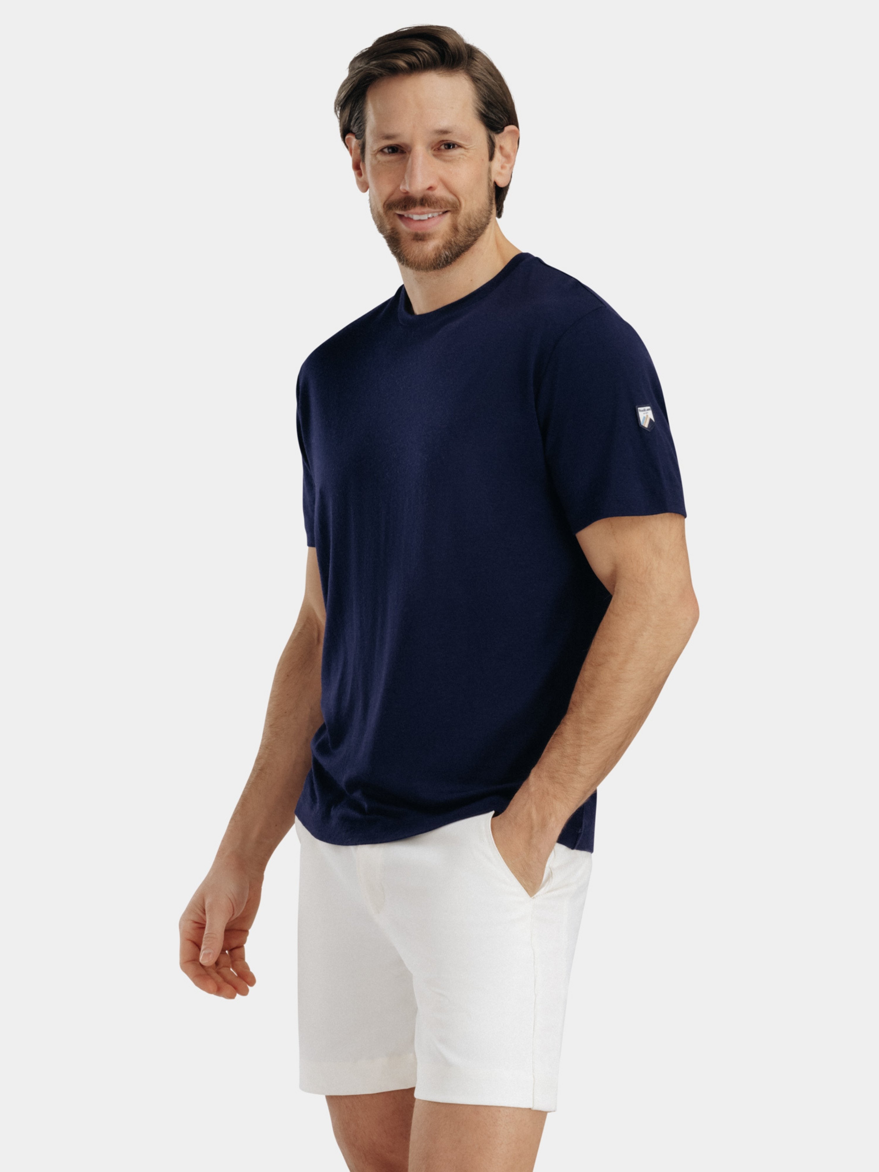 Kvina Merino T-skjorte Blue Ink