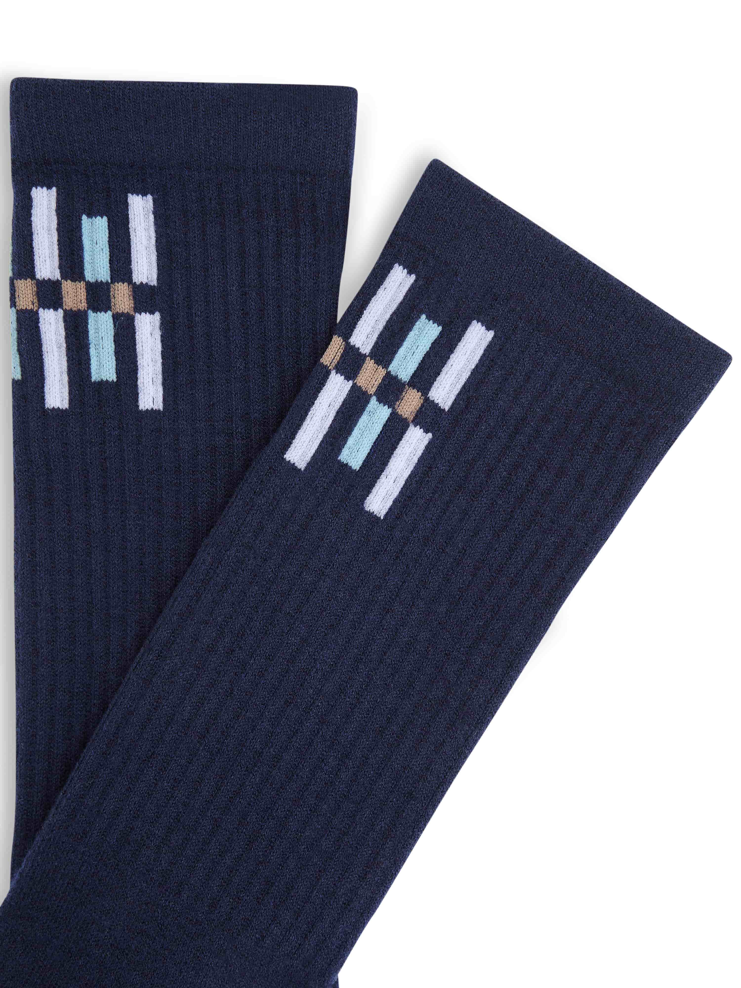 Skutvik Ribbestrikkede Ullsokker Blue Ink