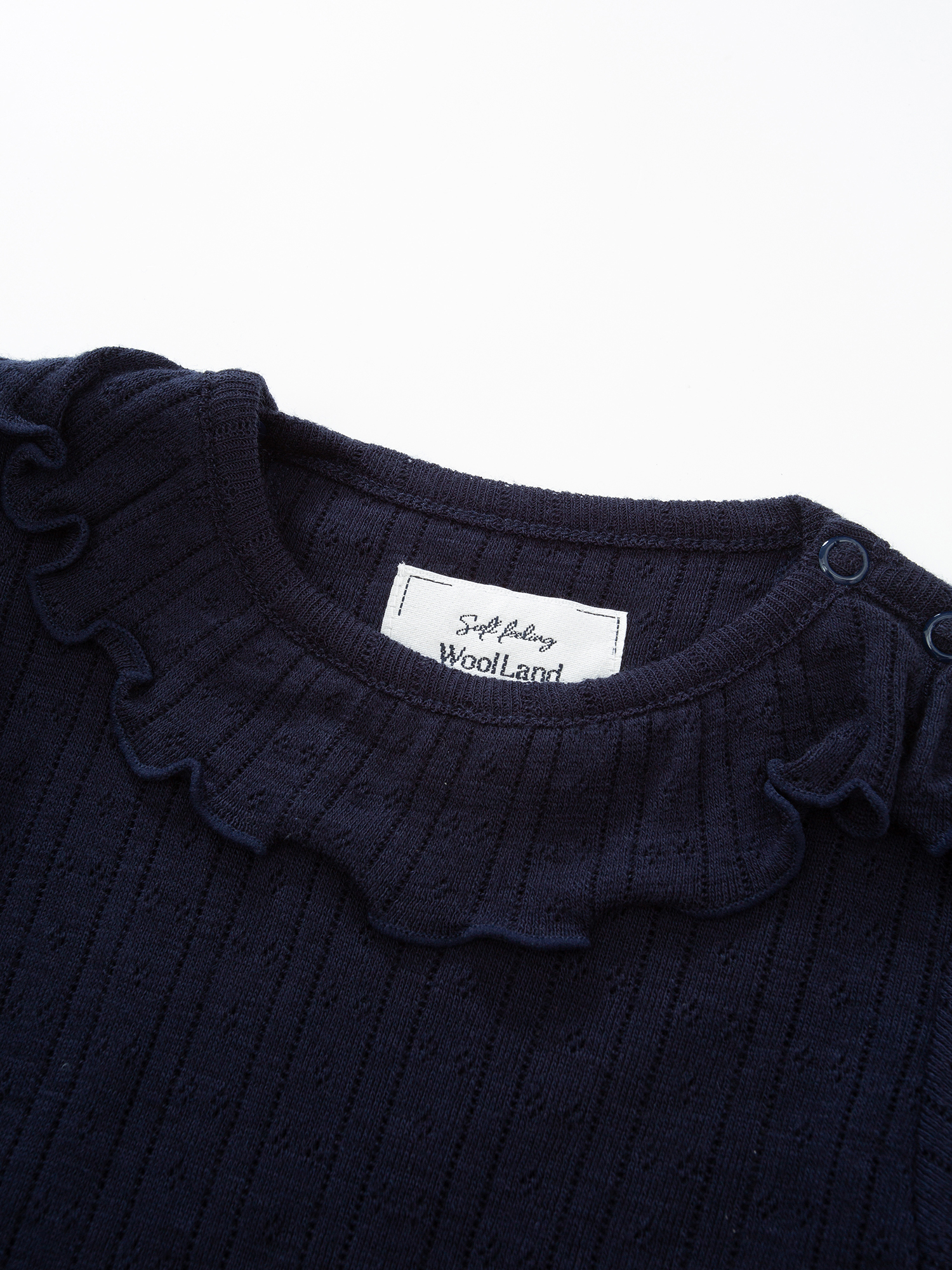 Visbretinden Pointelle Ullbody  Blue Ink