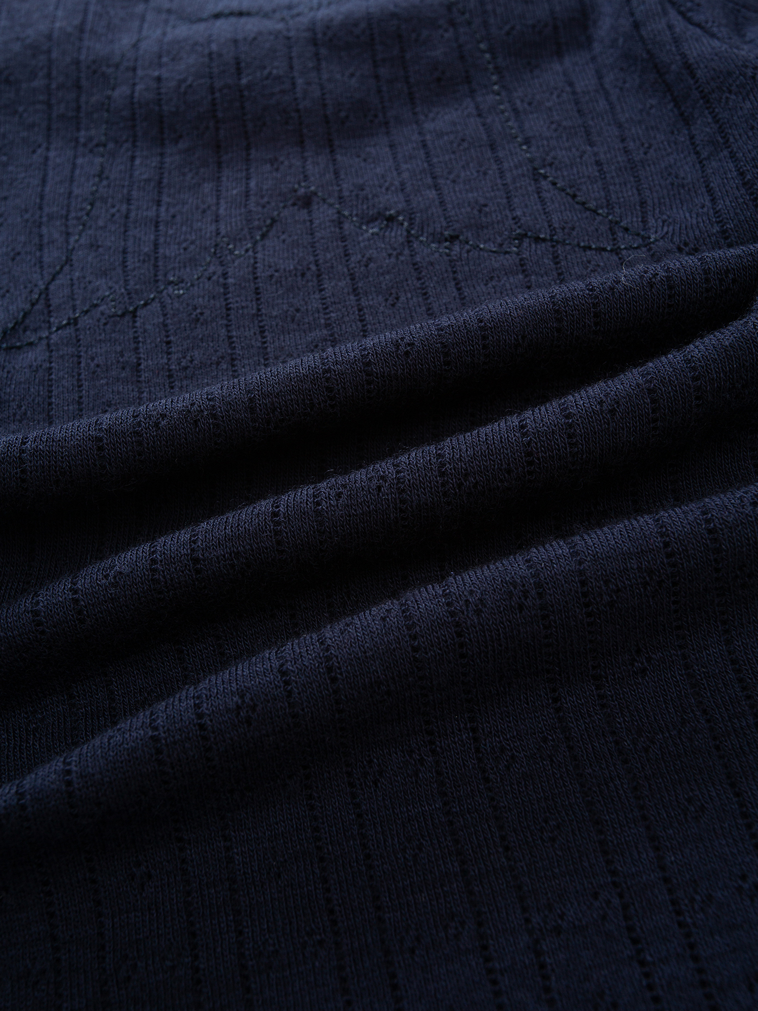 Visbretinden Pointelle Ullbody  Blue Ink