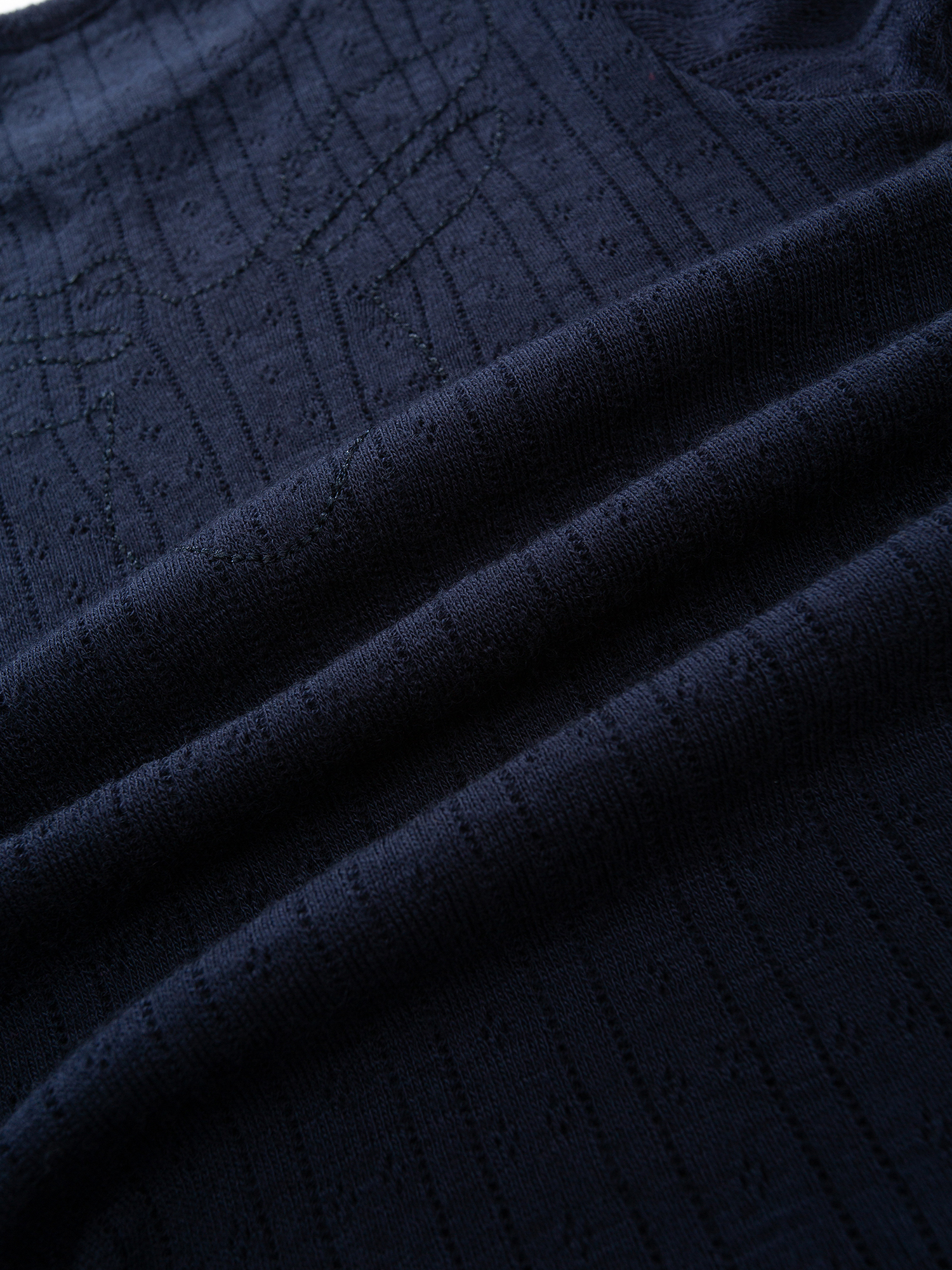 Visbretinden Pointelle Ullbody  Blue Ink