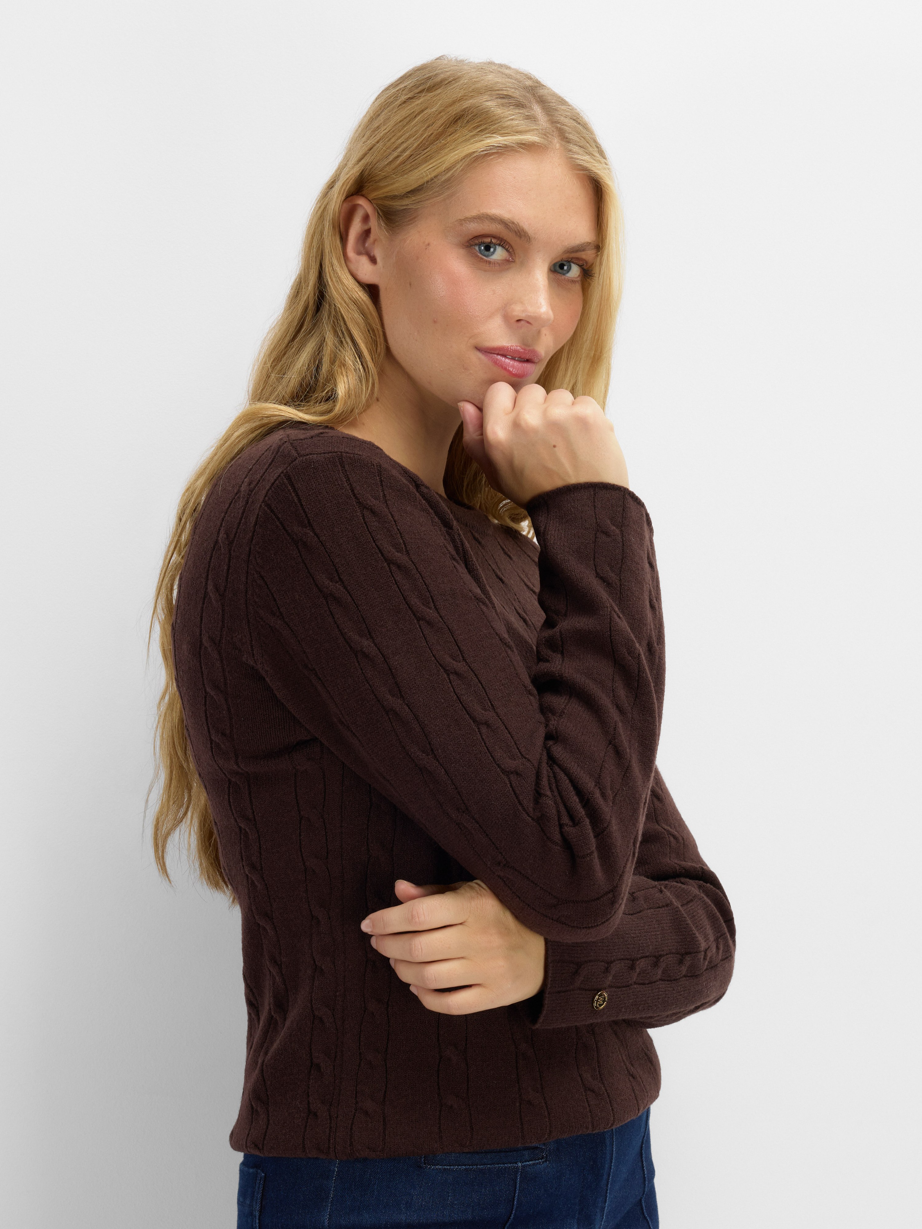 Bitihorn Strikkegenser  Dark Brown