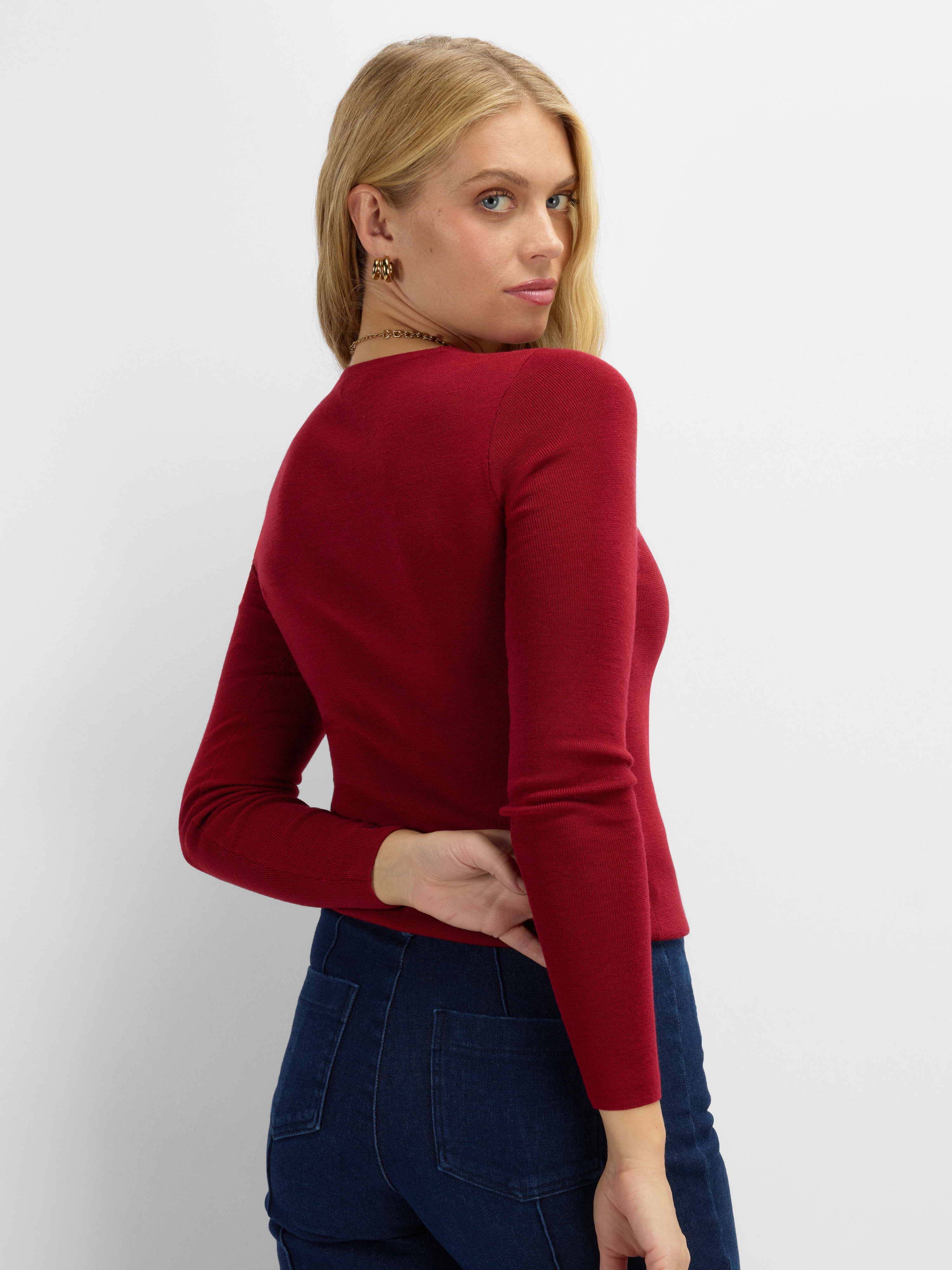 Lifjellet Strikkegenser Ruby Red