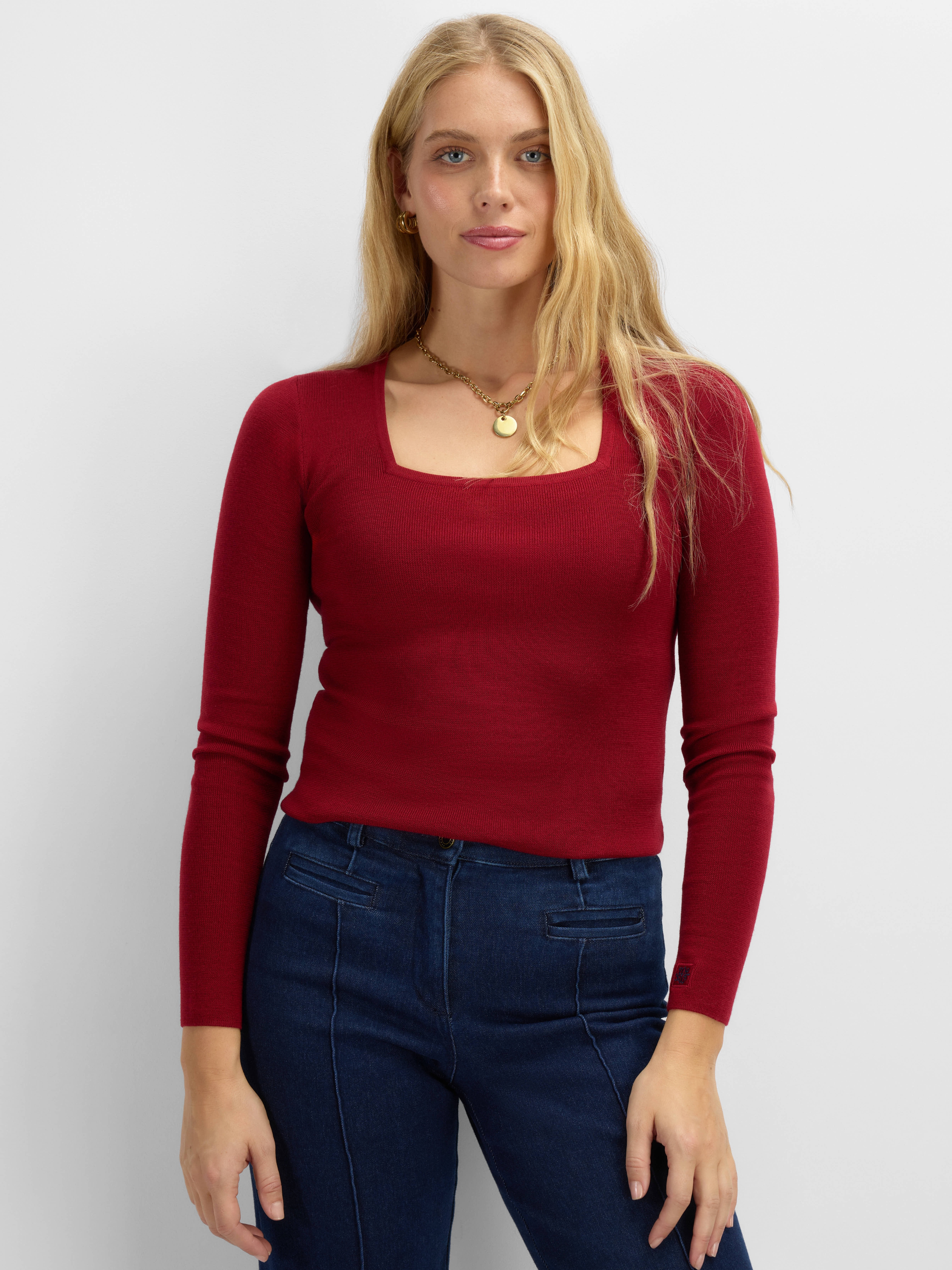 Lifjellet Strikkegenser Ruby Red