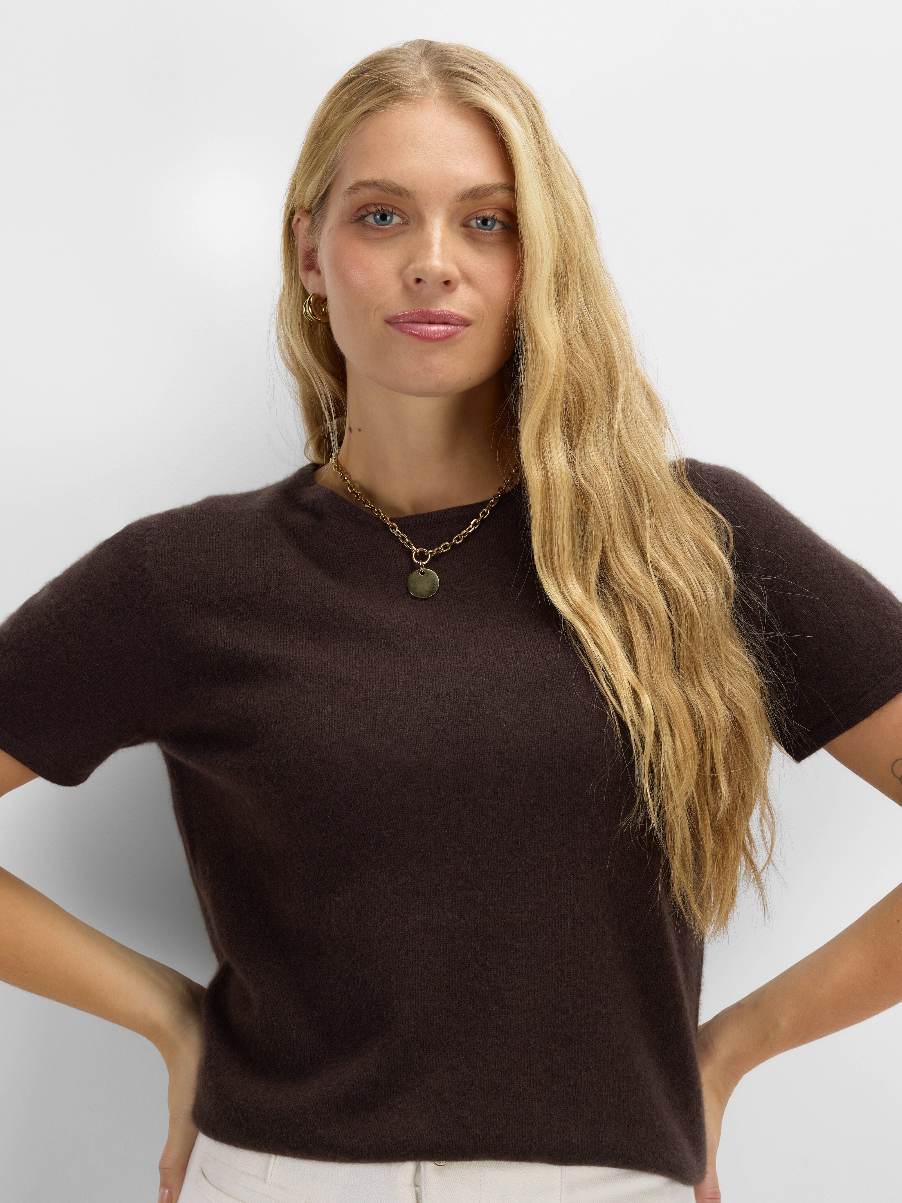 Loftet Kashmir T-skjorte Dark Brown
