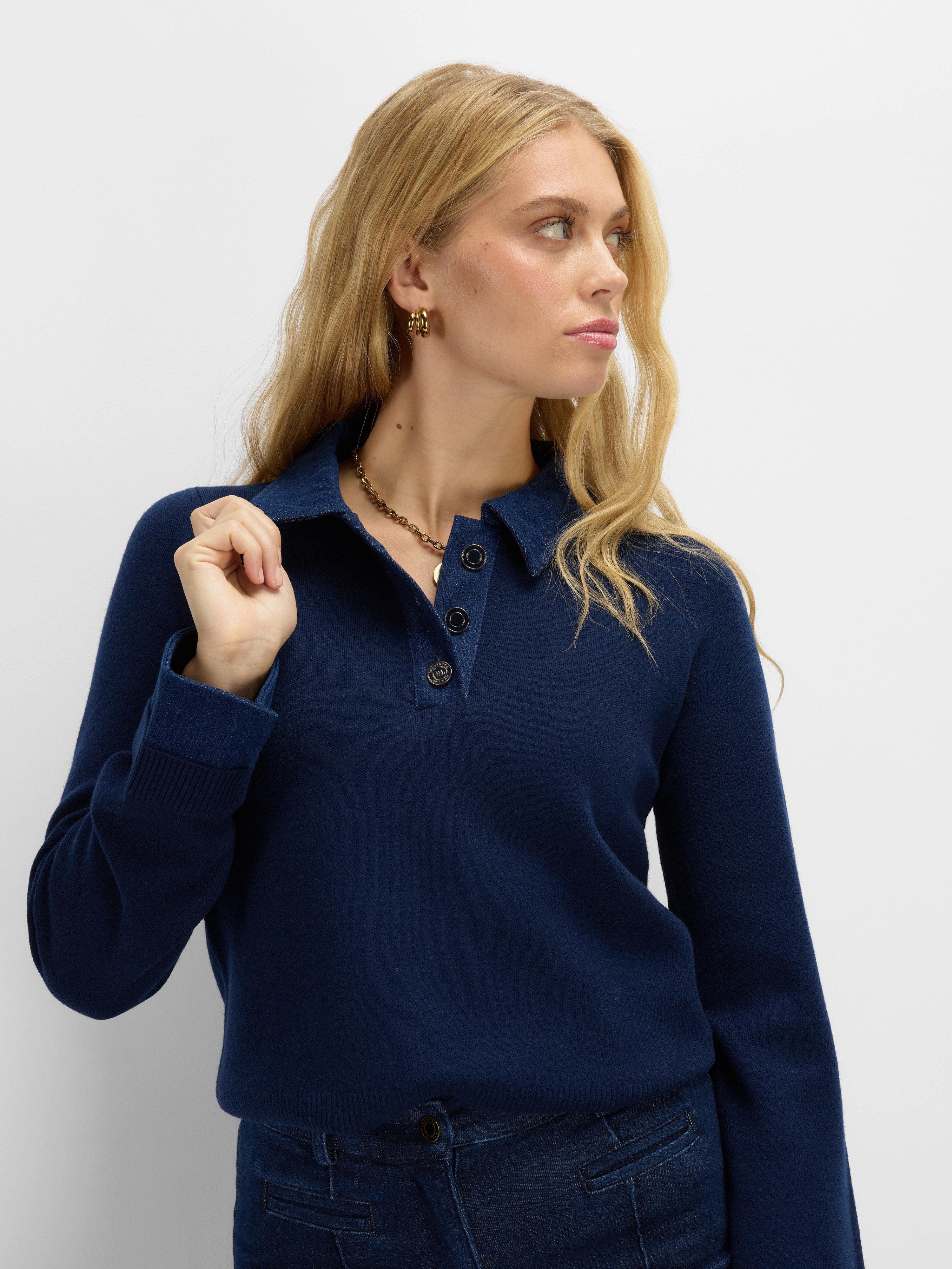 Ravntind Strikkegenser Blue Ink