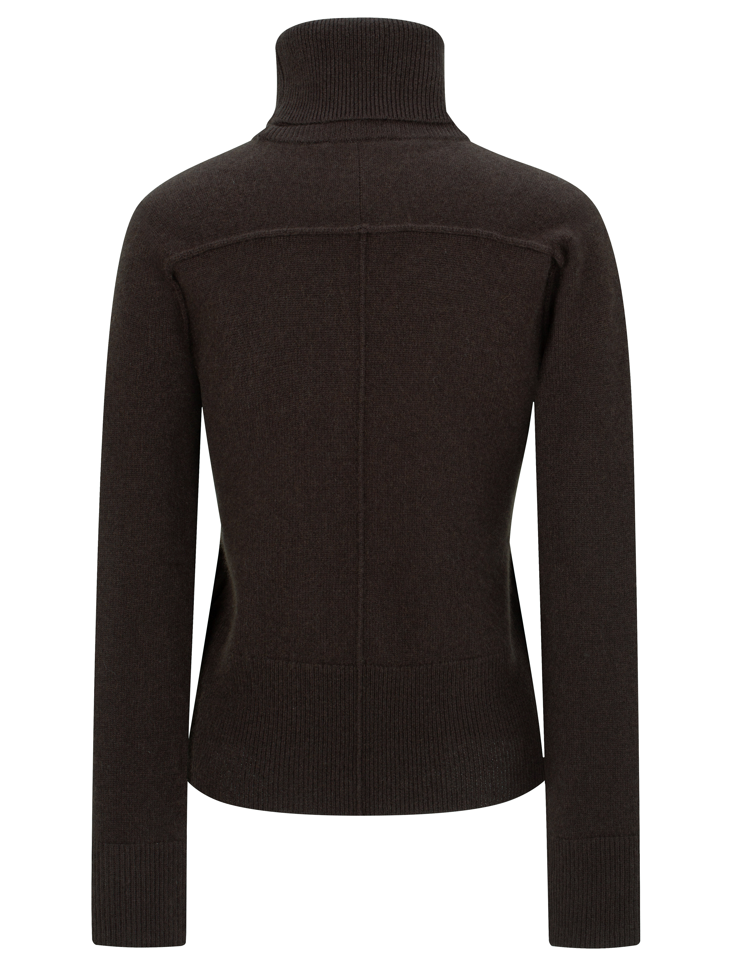 Rundhøe Kashmirgenser  Dark Brown