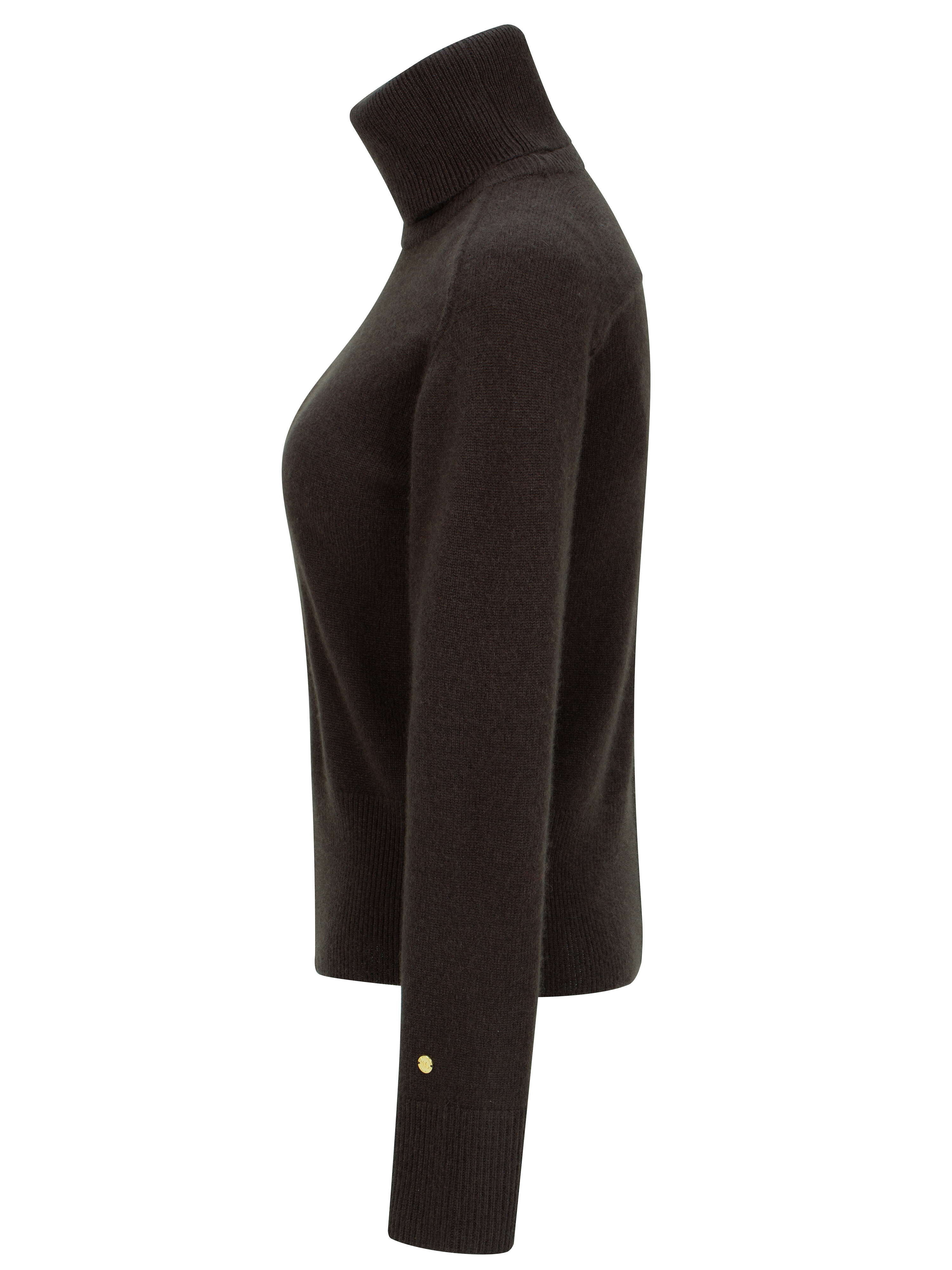 Rundhøe Kashmirgenser  Dark Brown
