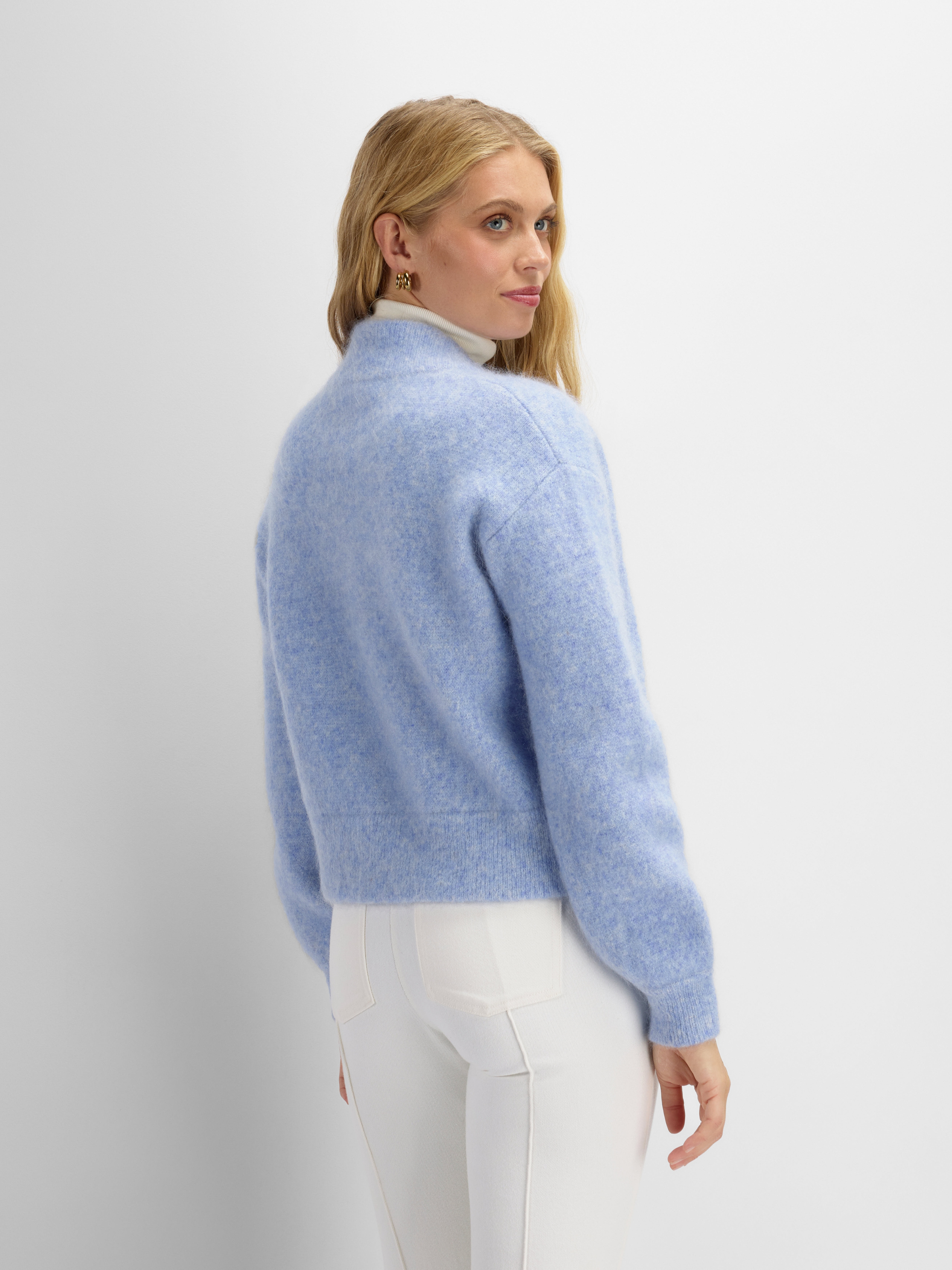 Tinden Strikkejakke Light Blue Melange