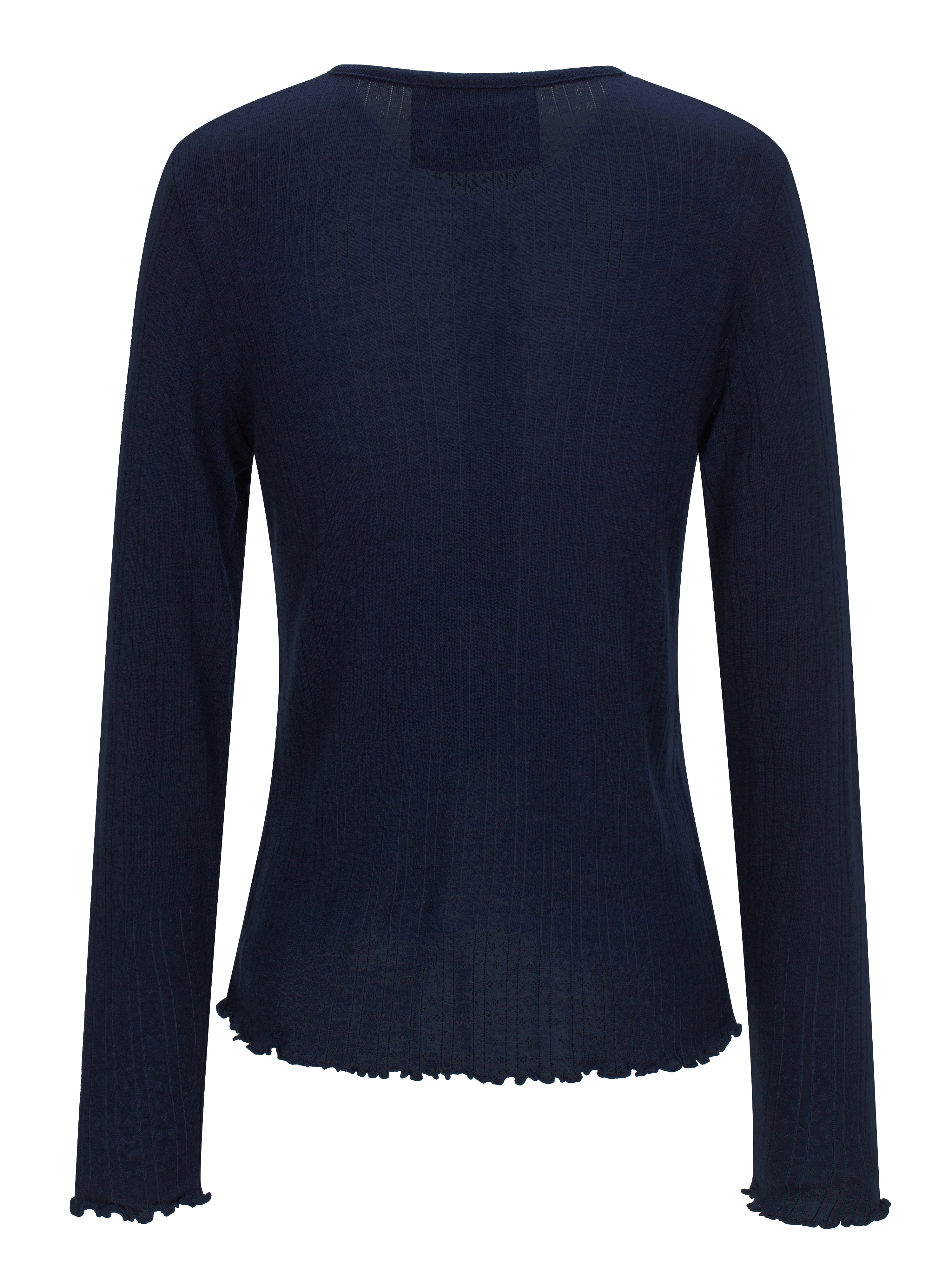 Visbretinden Pointelle Ulltopp Blue Ink