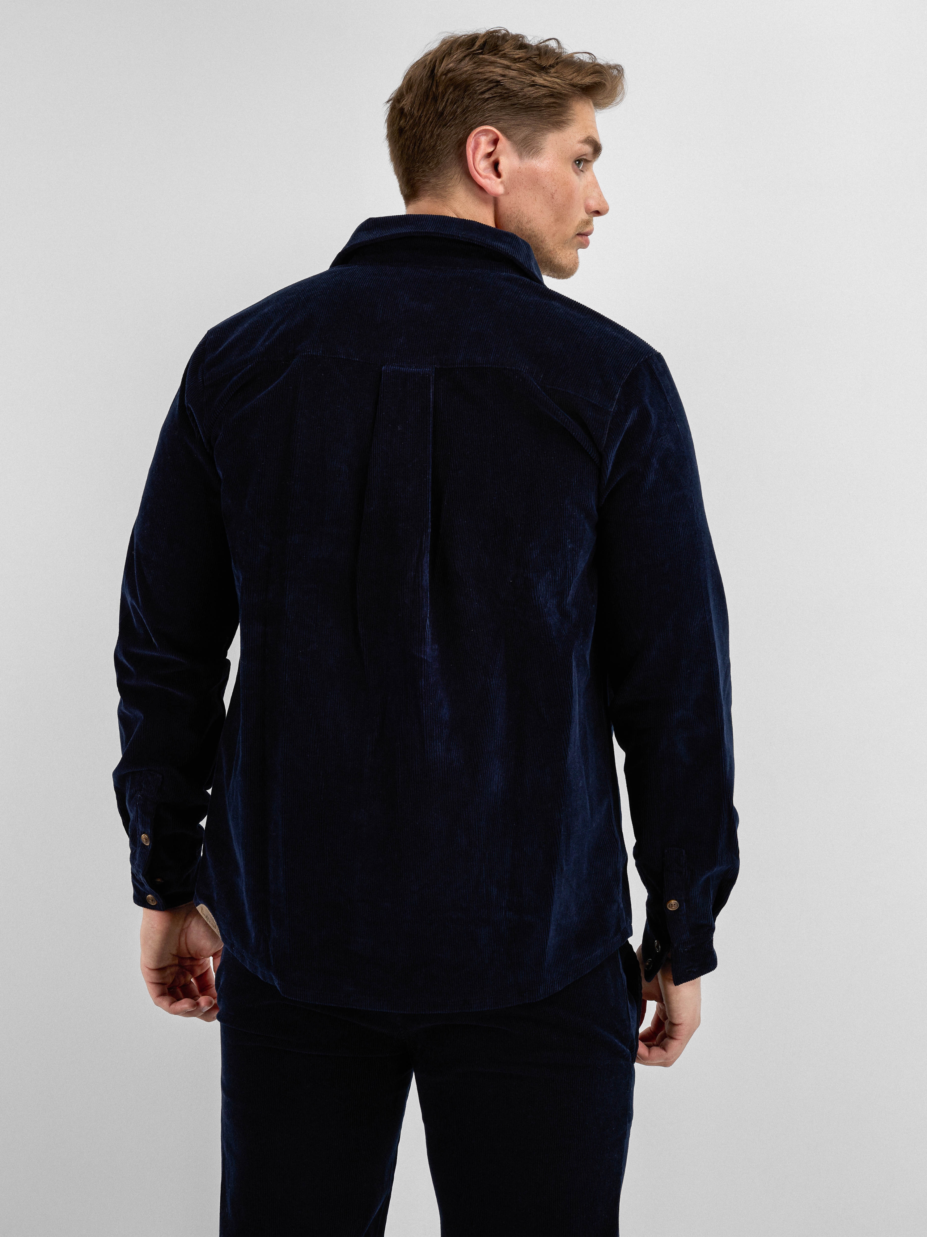 Lygna Cordskjorte Dark Blue