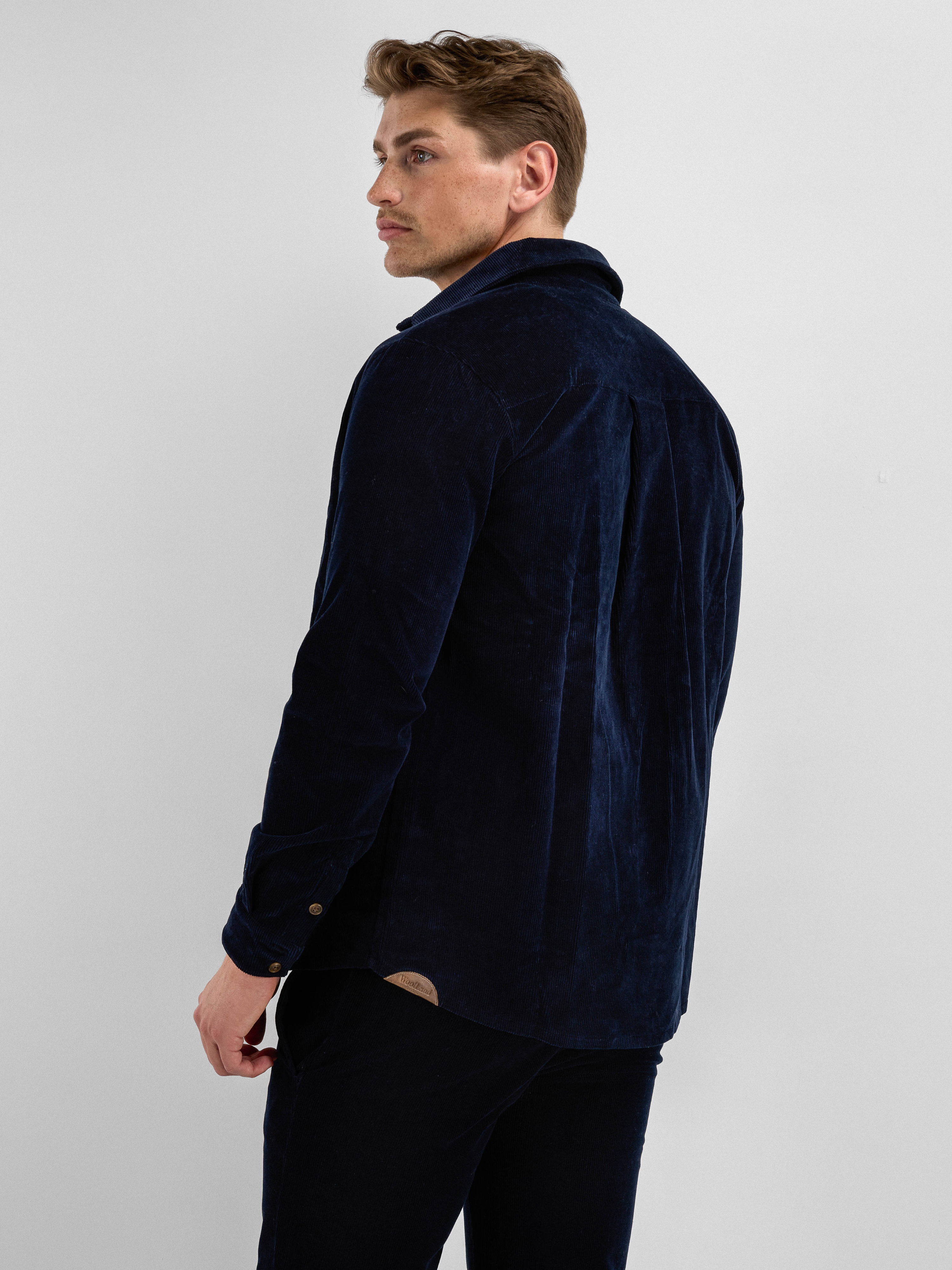 Lygna Cordskjorte Dark Blue