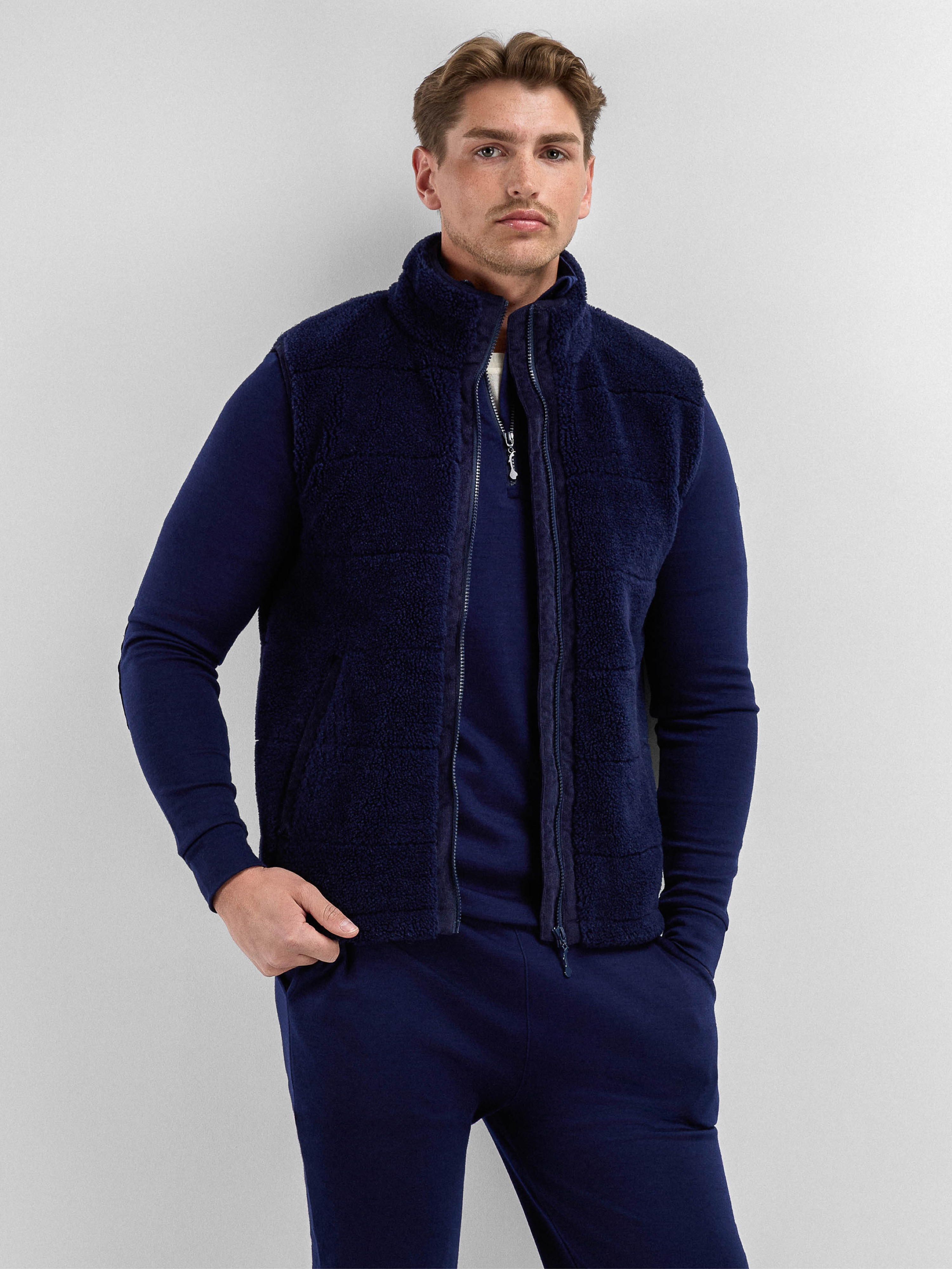 Nusfjord Fleece Vest Blue Ink