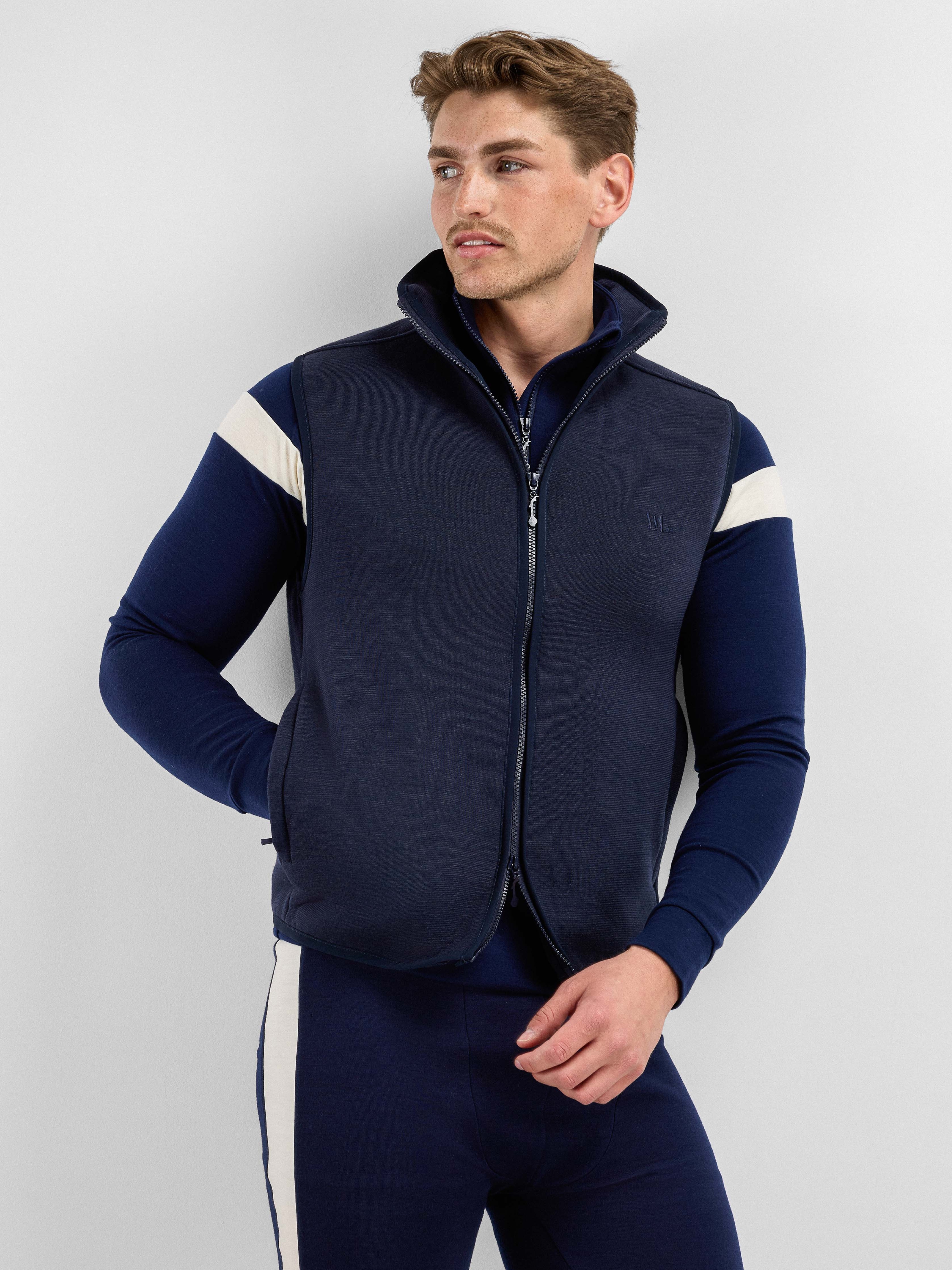 Sogndal Ullfleece Vest Dark Blue