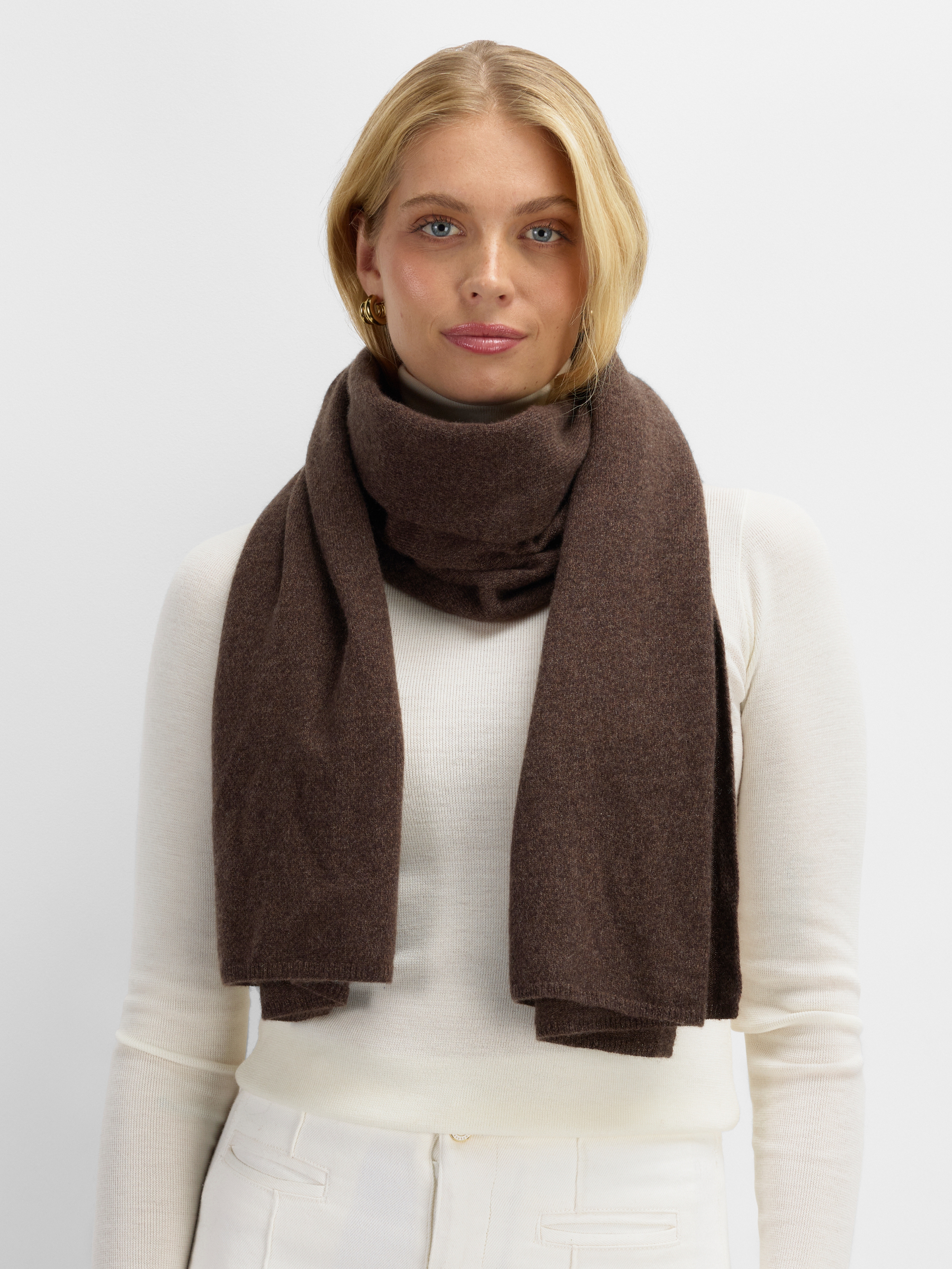 Stortoppen Kashmirskjerf Dark Brown Melange