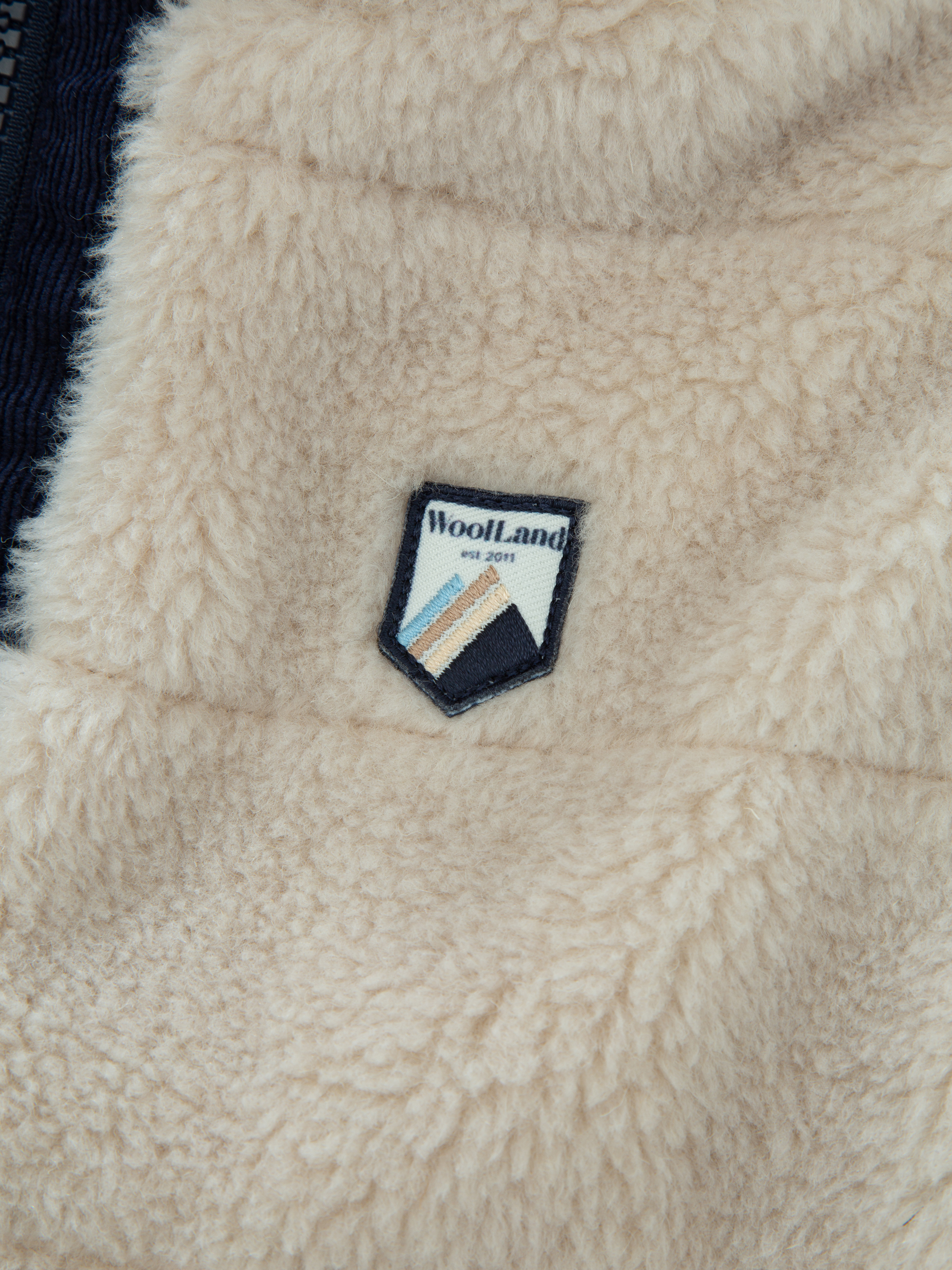 Nusfjord Fleece Vest Beige and Blue Ink