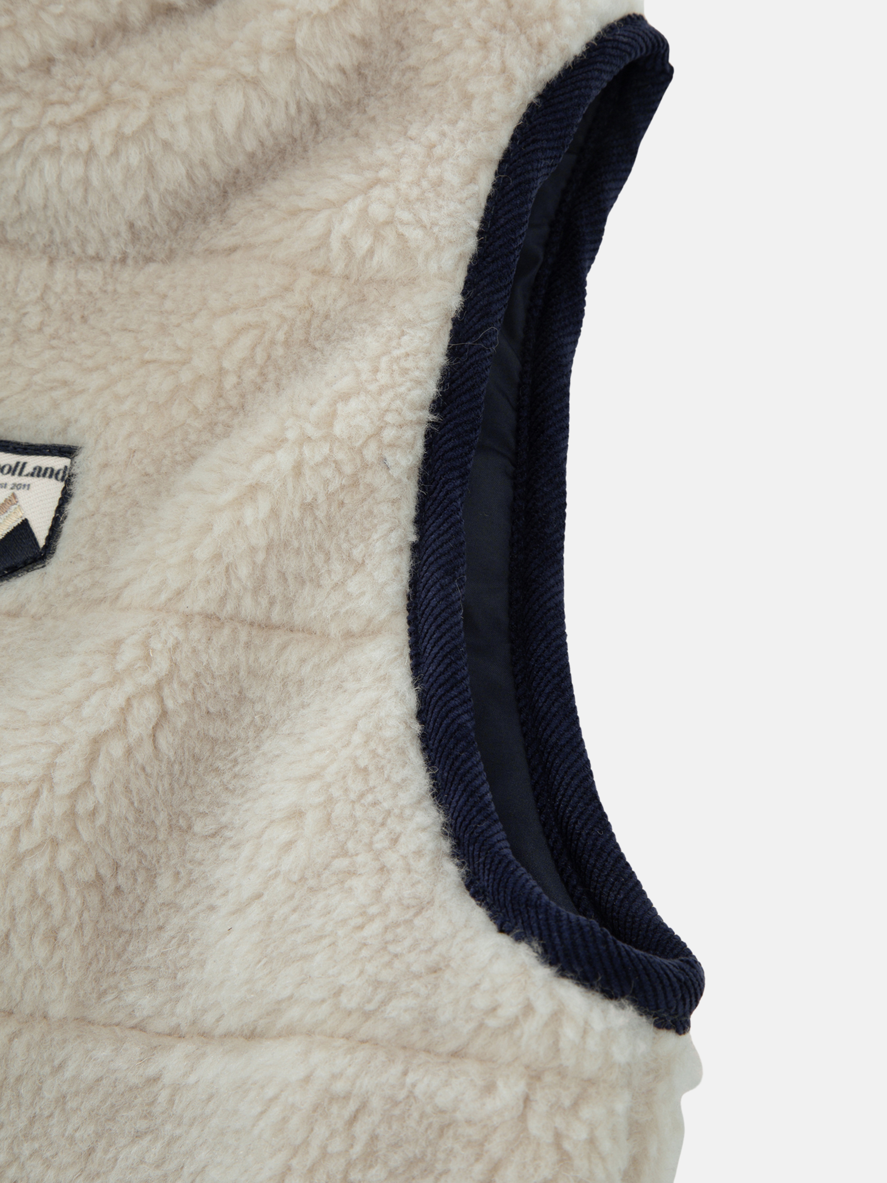 Nusfjord Fleece Vest Beige and Blue Ink