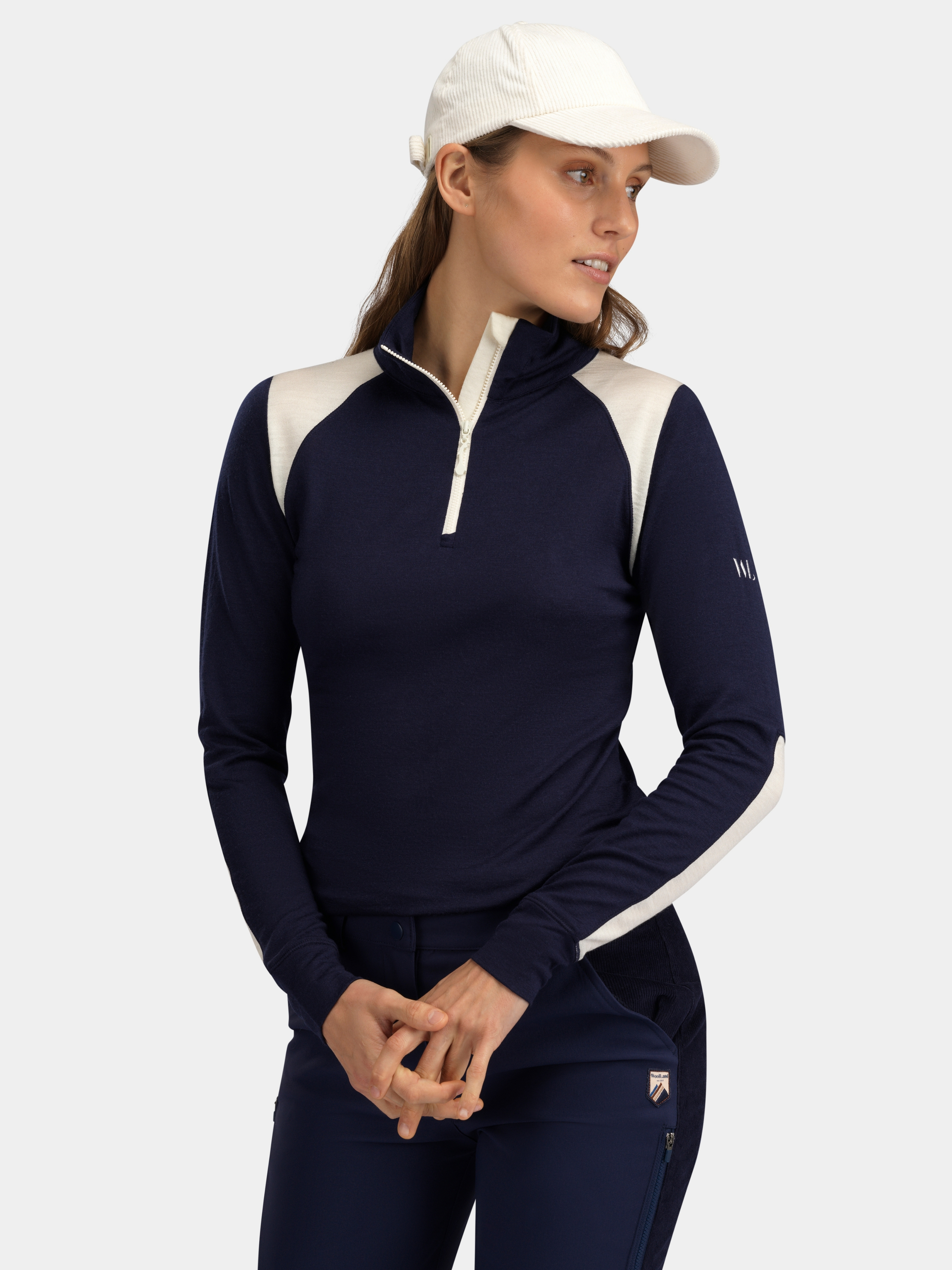 Hilleknuten Half-zip Ulltrøye Blue Ink