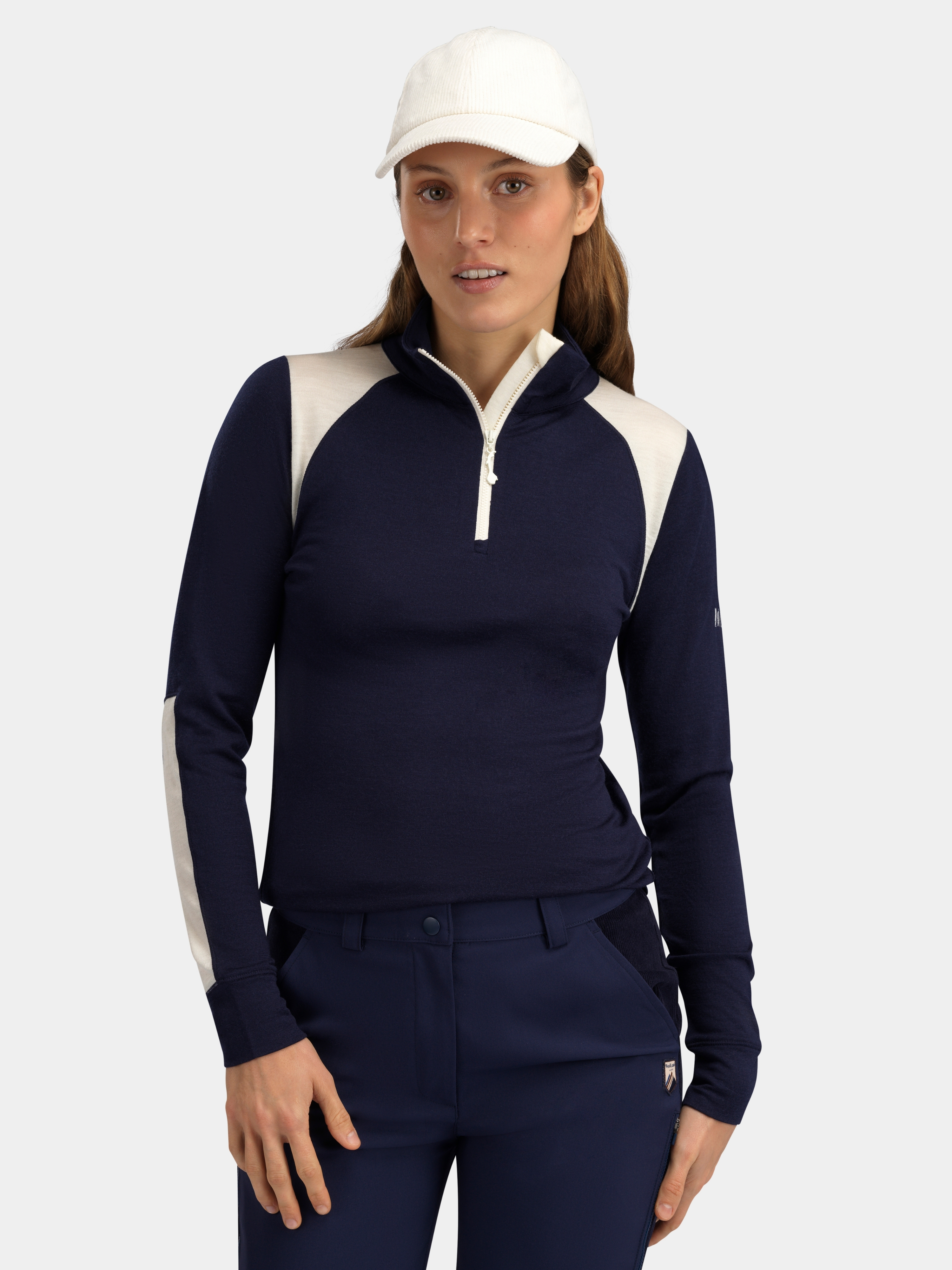 Hilleknuten Half-zip Ulltrøye Blue Ink