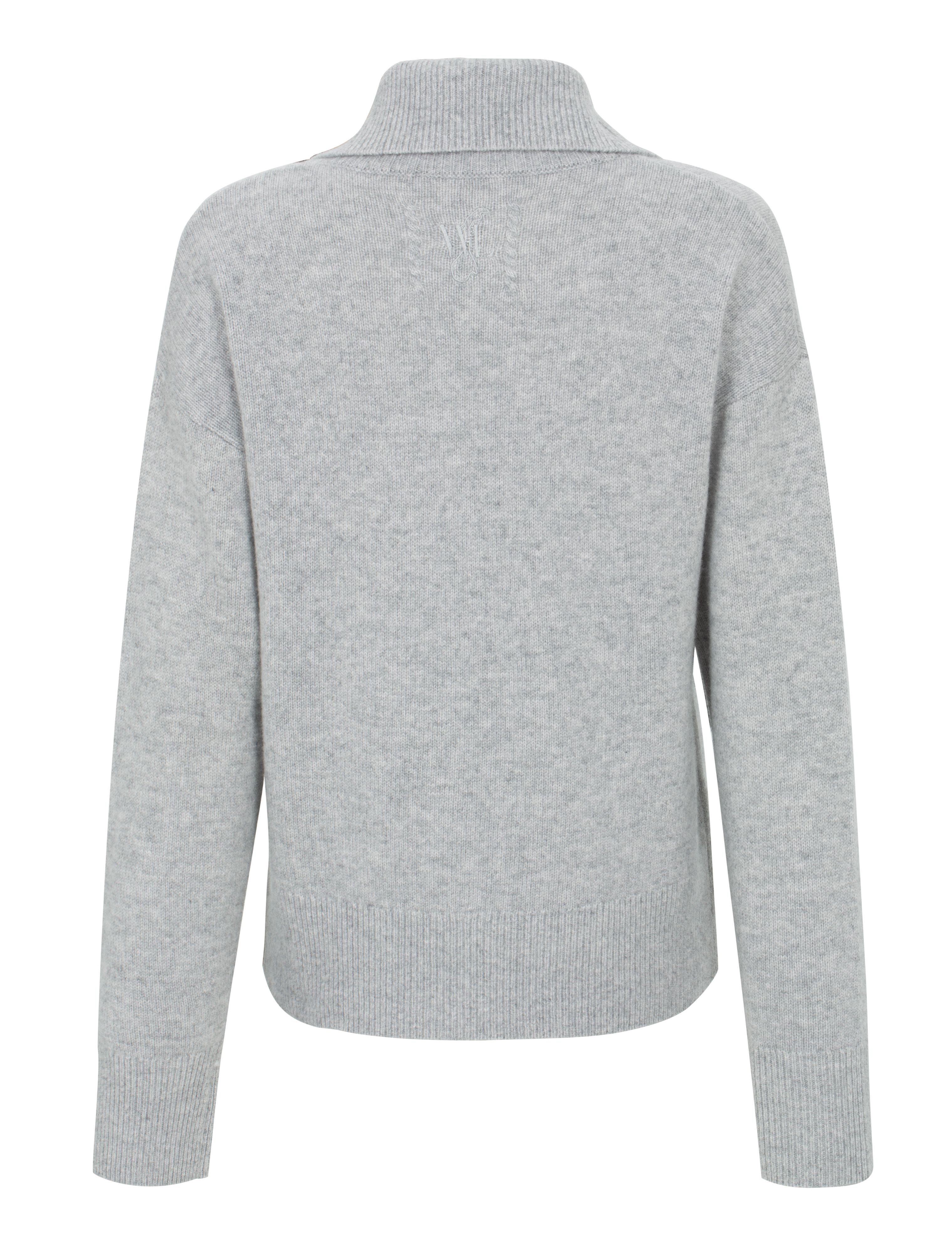Justatinden Strikkegenser Light Grey Melange
