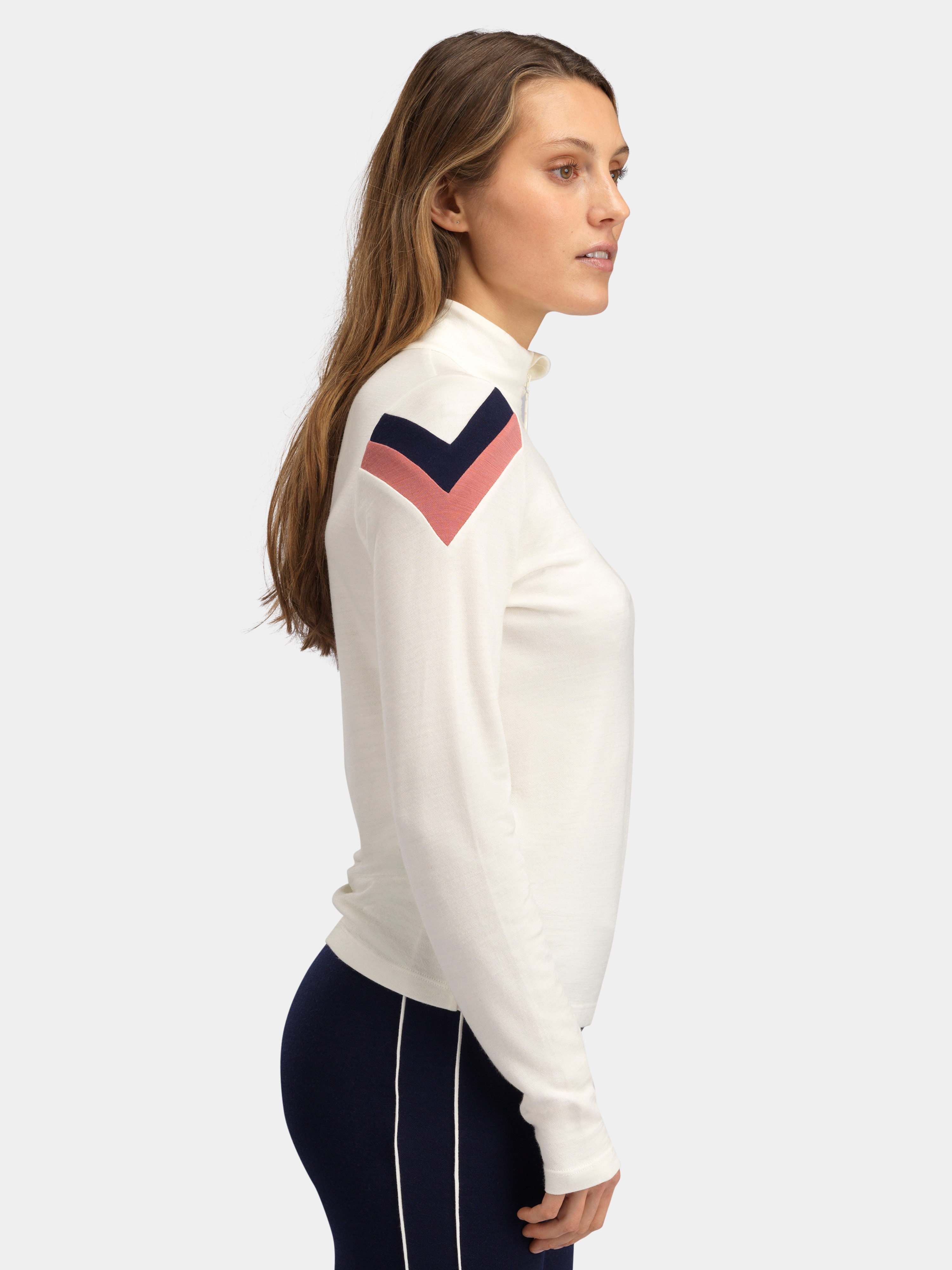 Ryten Half-Zip Ulltrøye Snow White and Burned Rose