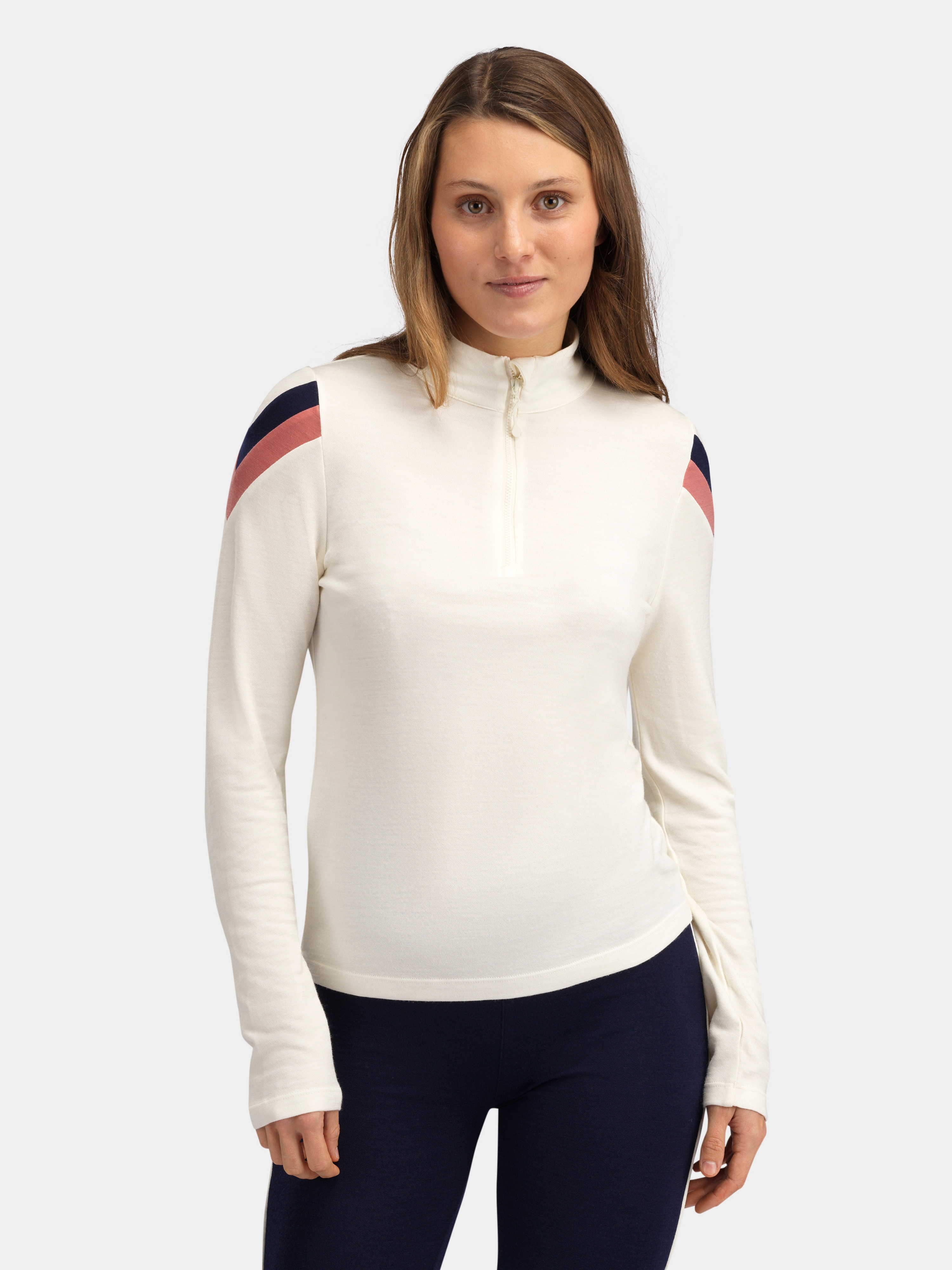 Ryten Half-Zip Ulltrøye Snow White and Burned Rose