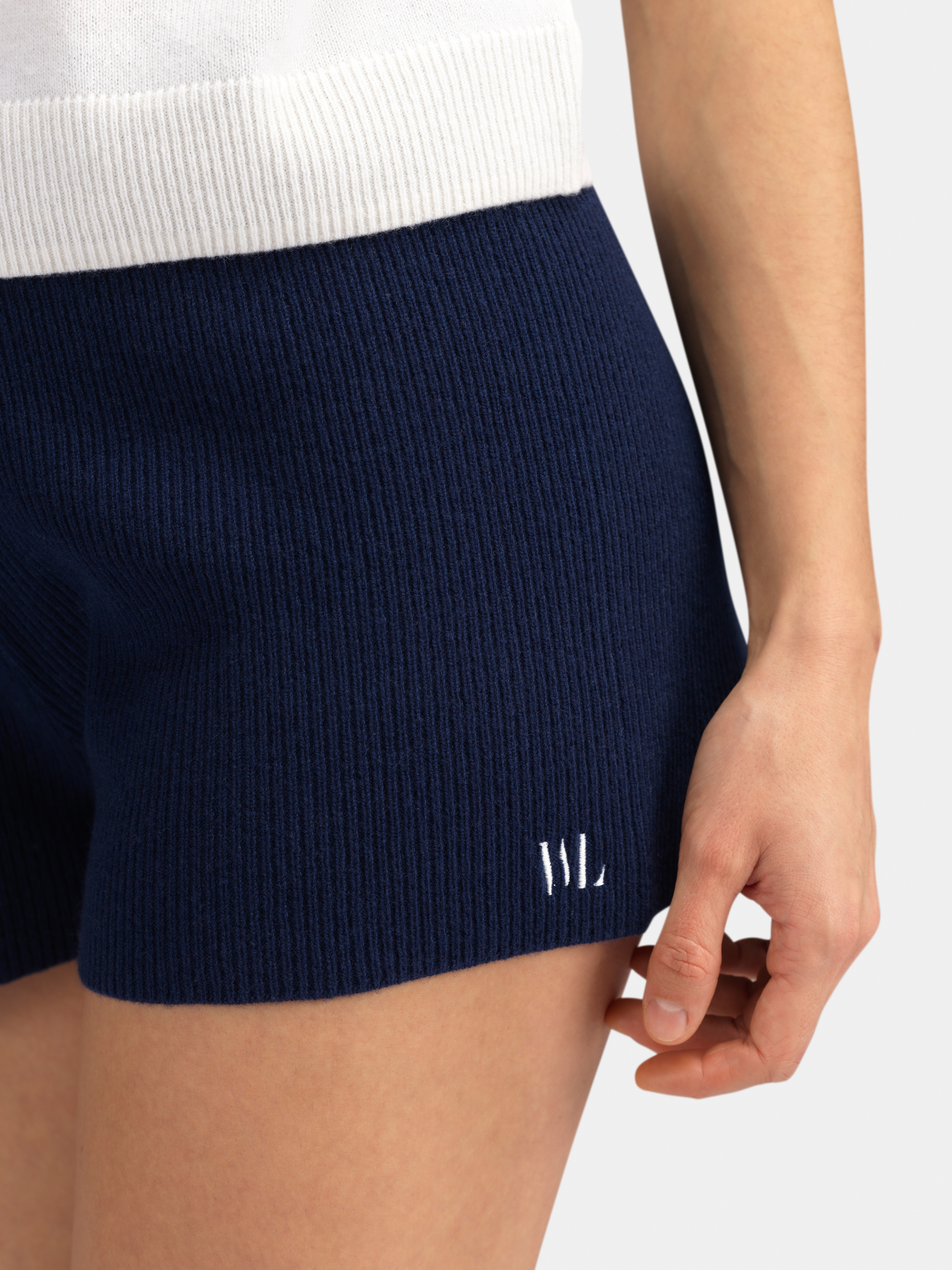 Skudeneshavn Ribbestrikket Shorts  Blue ink