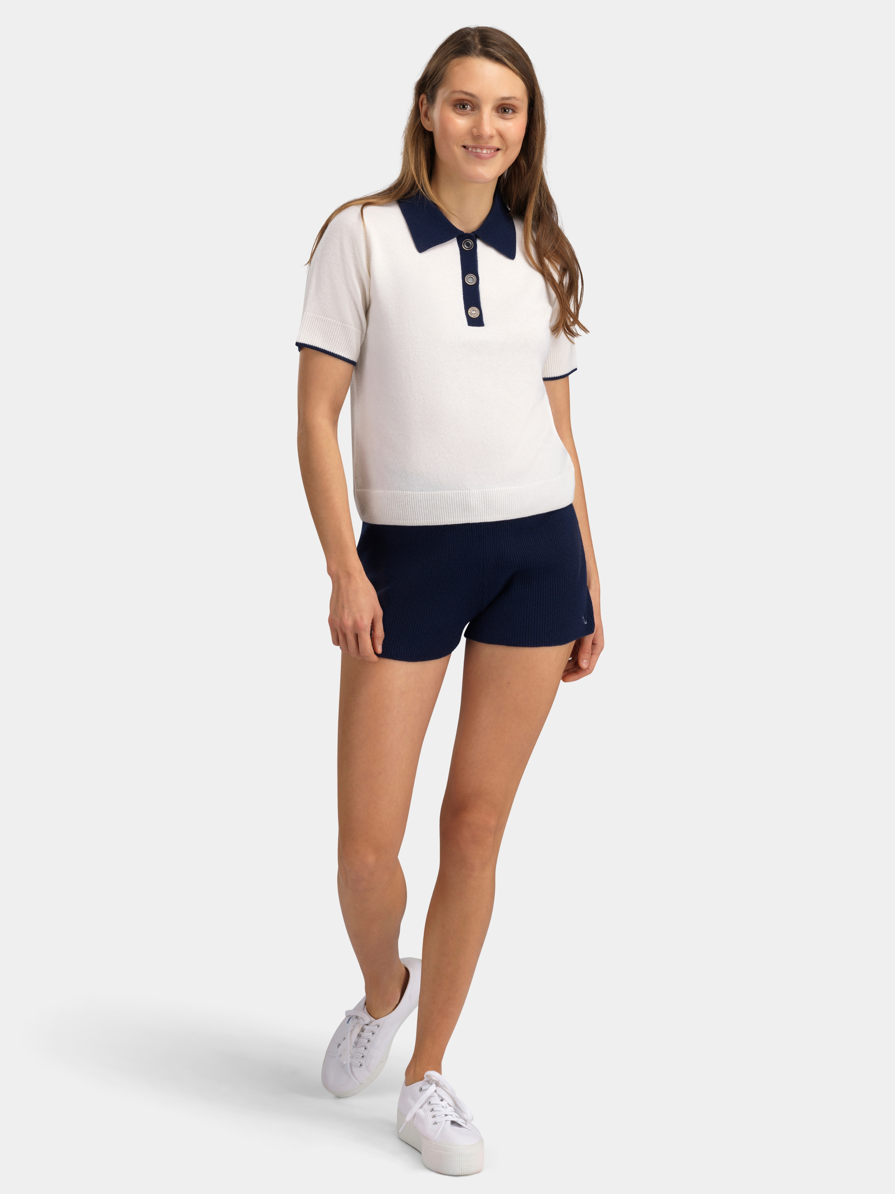 Skudeneshavn Ribbestrikket Shorts  Blue ink